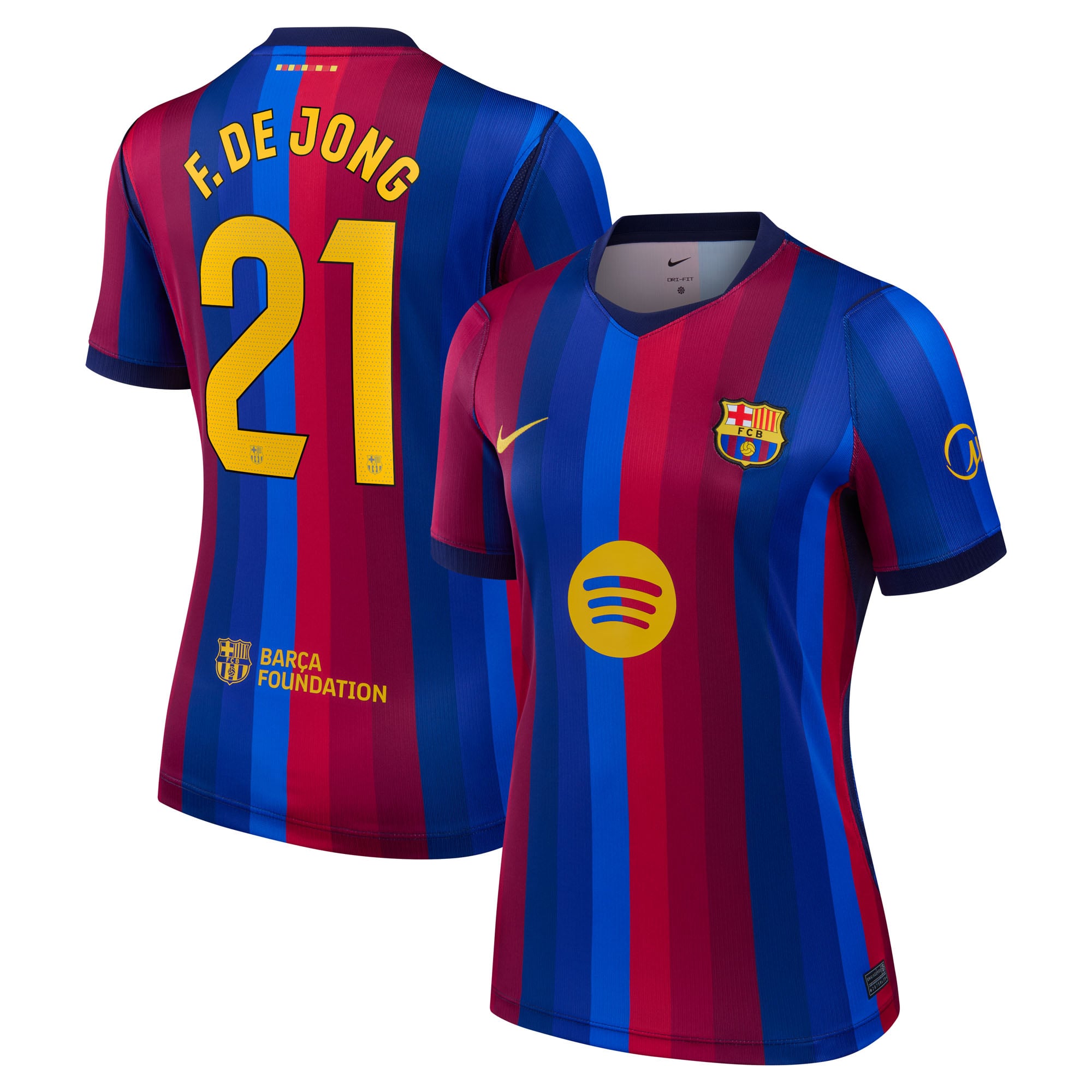 Frenkie de Jong Barcelona Women's 2026/27 Home Stadium Replica Jersey Red