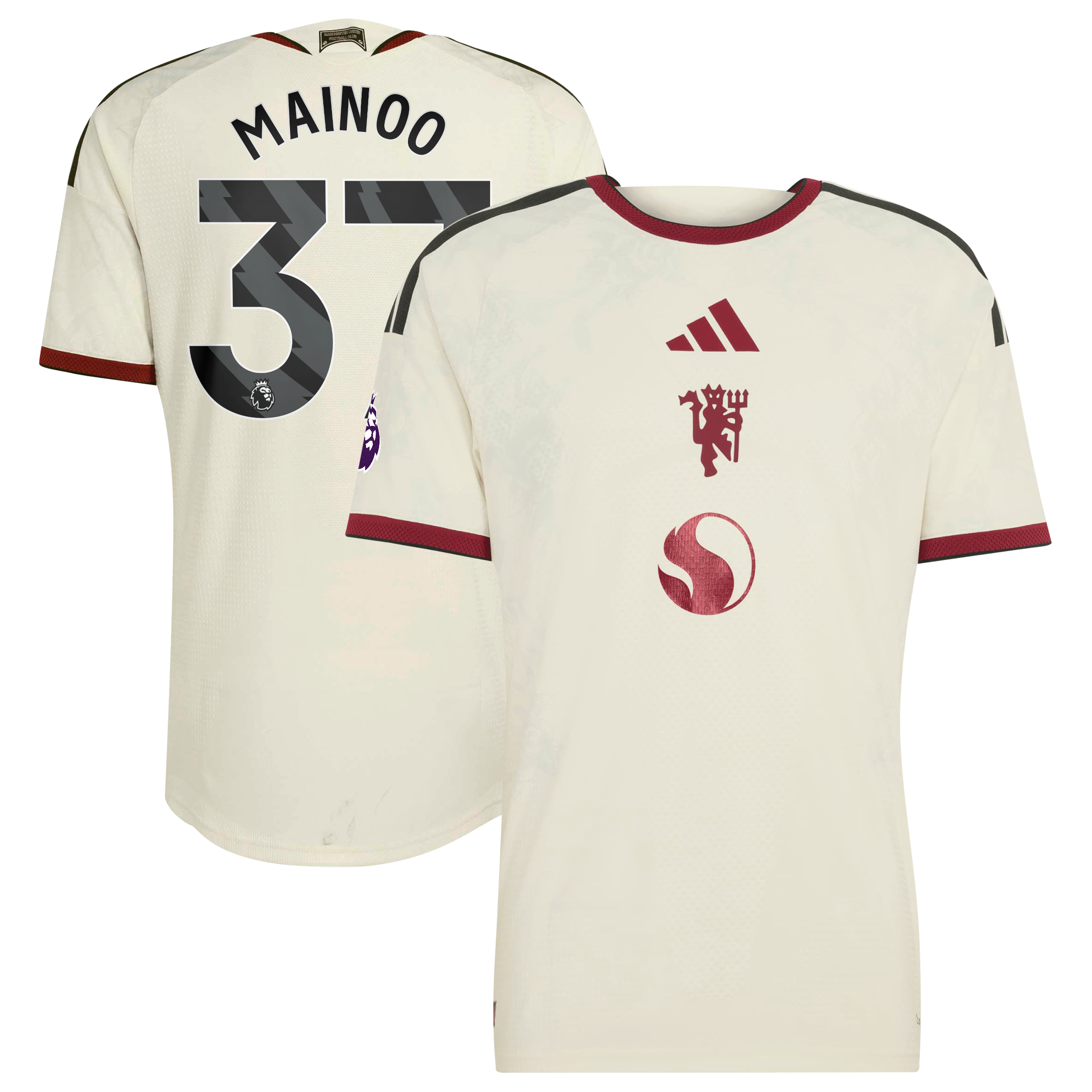 Kobbie Mainoo Manchester United 2026/27 Third On Field Style Jersey Cream