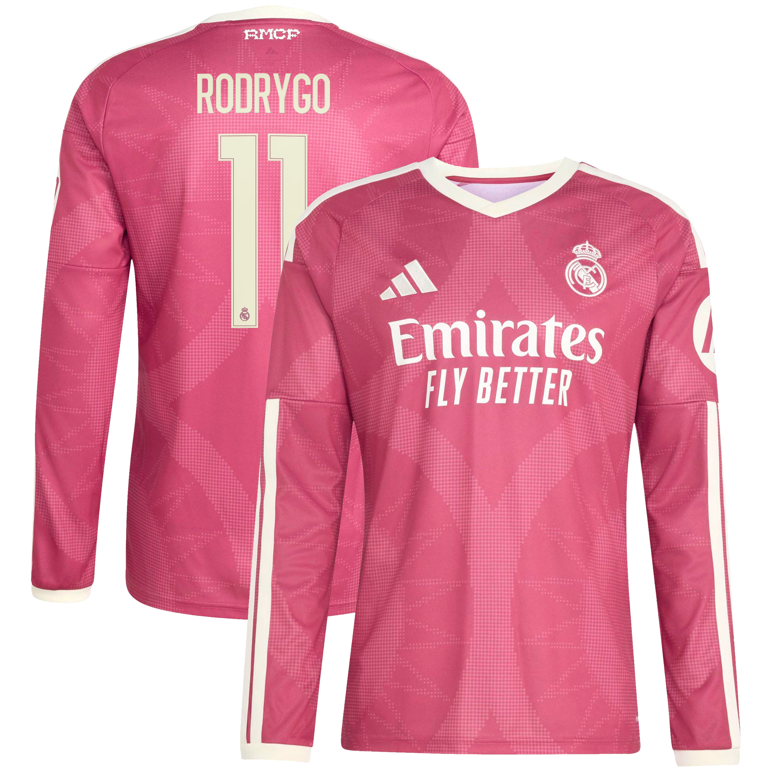 Rodrygo Real Madrid 2026/27 Third Replica Long Sleeve Jersey Pink