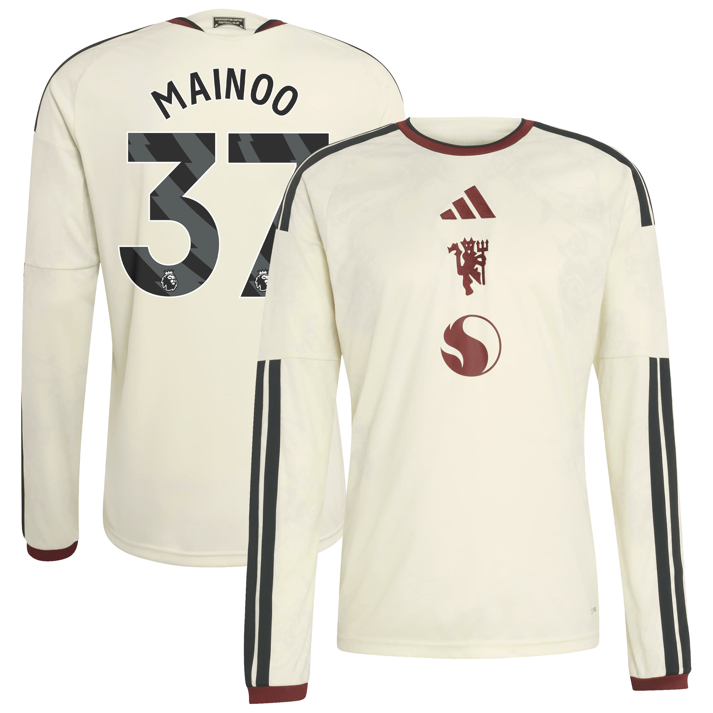 Kobbie Mainoo Manchester United 2026/27 Third Replica Long Sleeve Jersey Cream