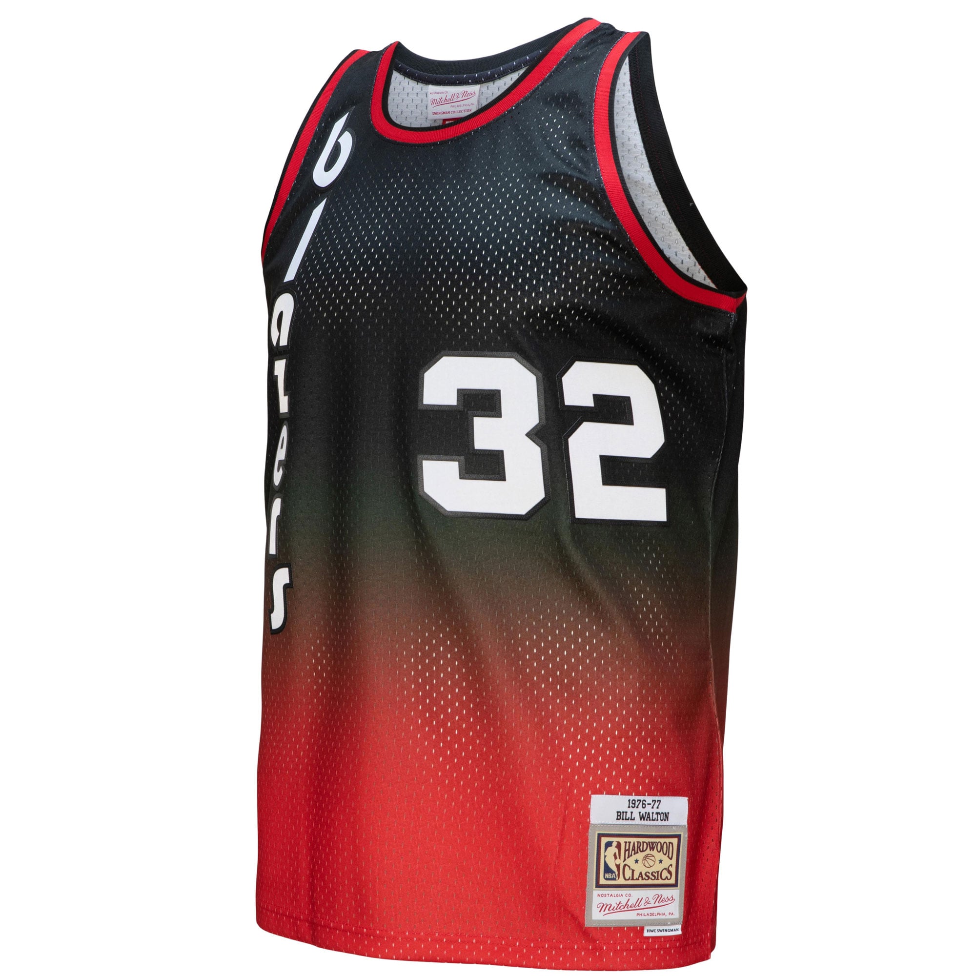 Bill Walton Portland Trail Blazers Mitchell & Ness 1976/77 Hardwood Classics Fadeaway Swingman Player Jersey Red/Black