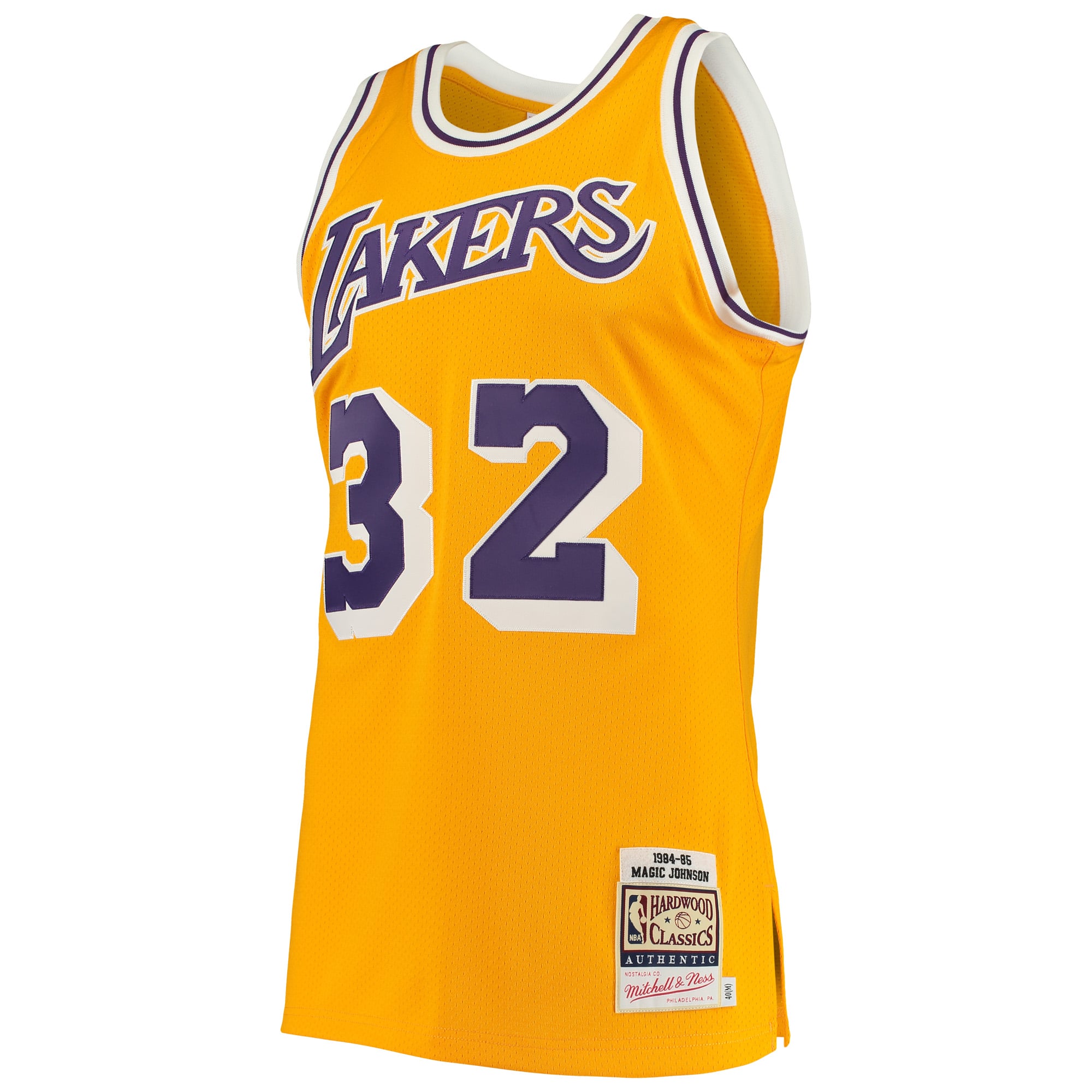 Magic Johnson Los Angeles Lakers Mitchell & Ness 1984/85 Hardwood Classics Style Jersey Gold