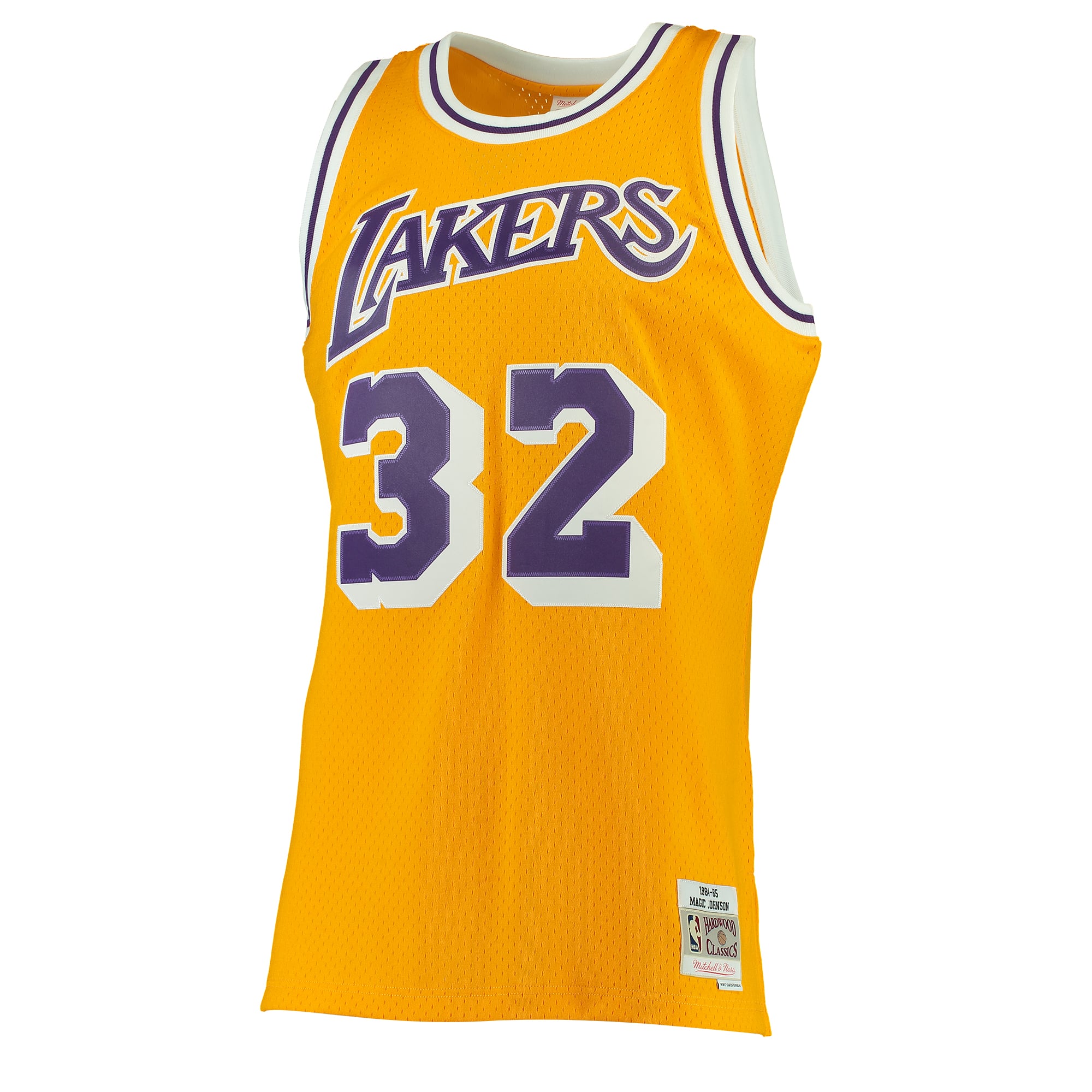 Magic Johnson Los Angeles Lakers Mitchell & Ness 1984/85 Hardwood Classics Swingman Jersey Gold