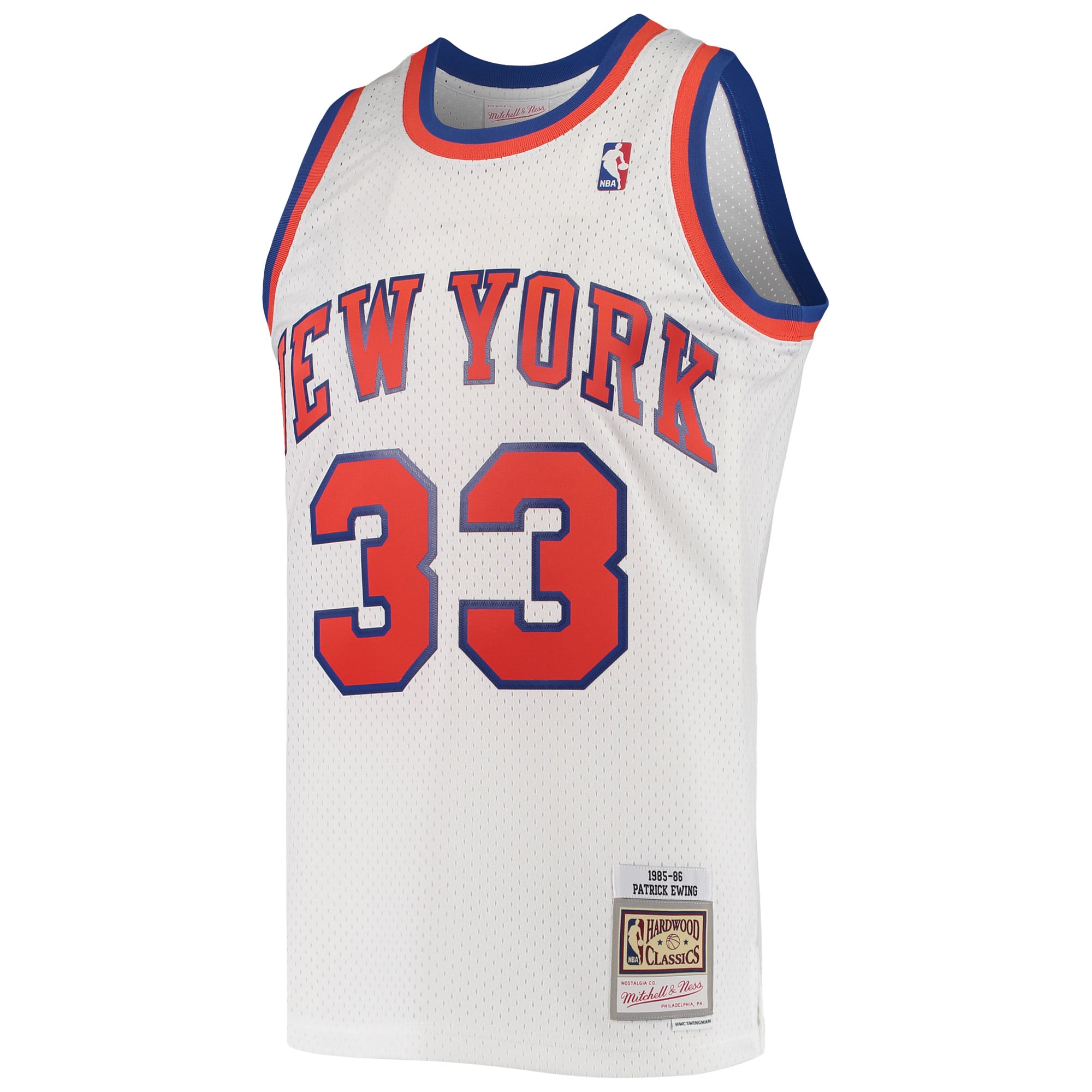 Patrick Ewing New York Knicks Mitchell & Ness 1985/86 Hardwood Classics Swingman Jersey White