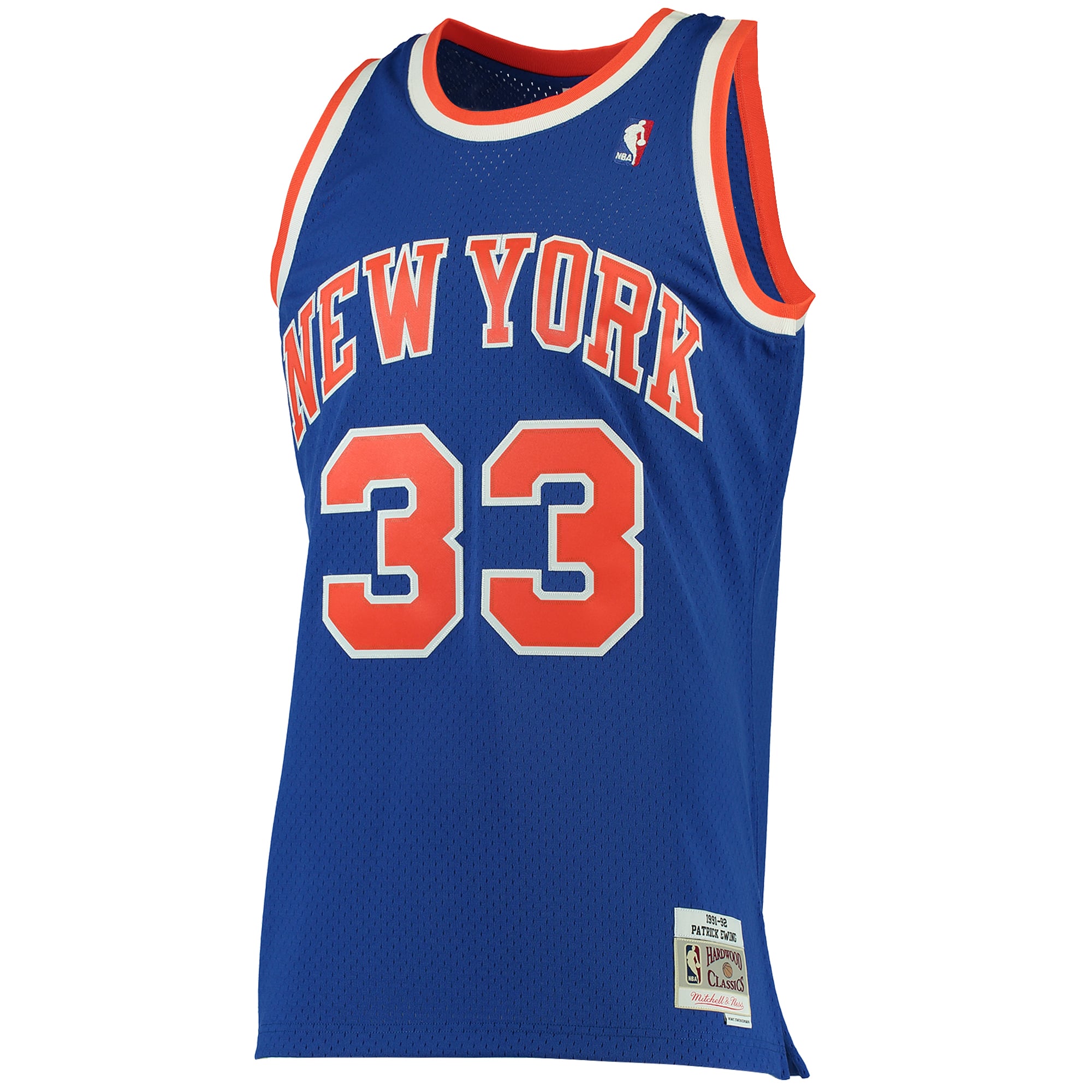 Patrick Ewing New York Knicks Mitchell & Ness 1991/92 Hardwood Classics Swingman Jersey Blue