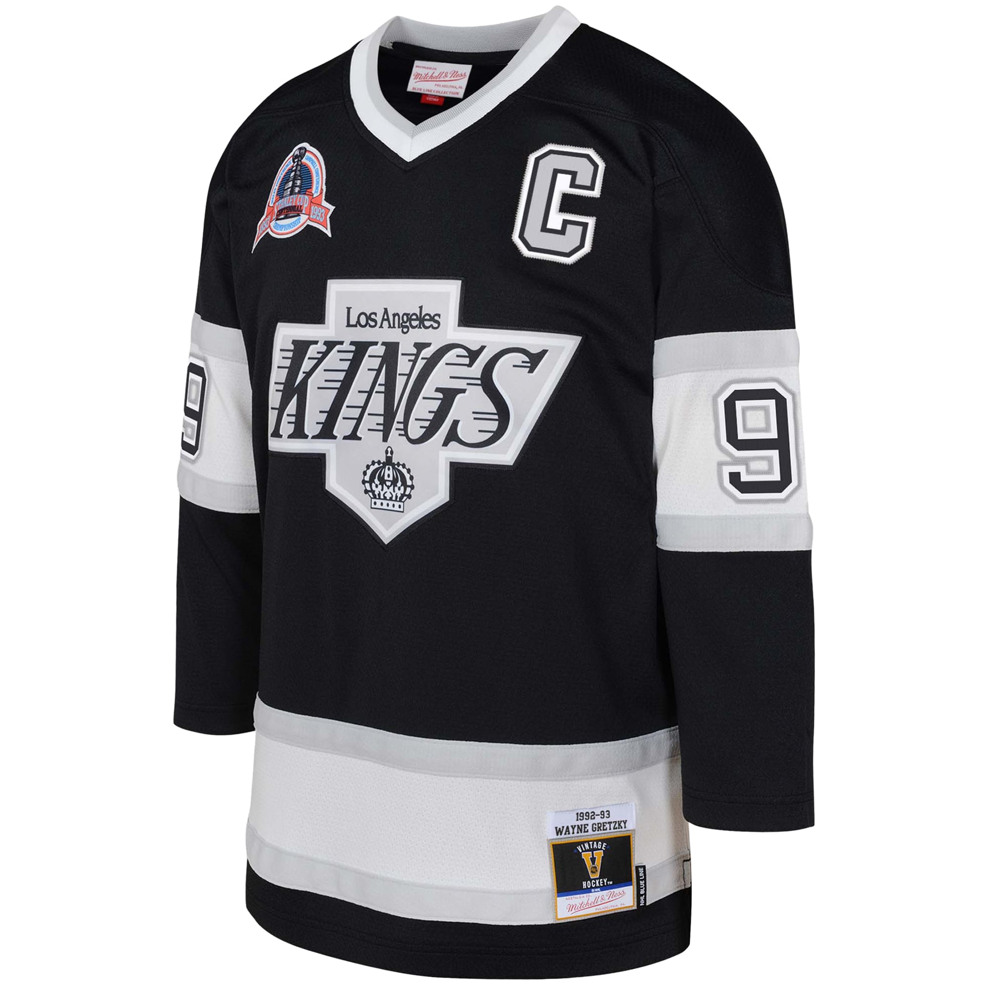 Wayne Gretzky Los Angeles Kings Mitchell & Ness Youth 1992/93 Captain Patch Power Play Player Jersey Black