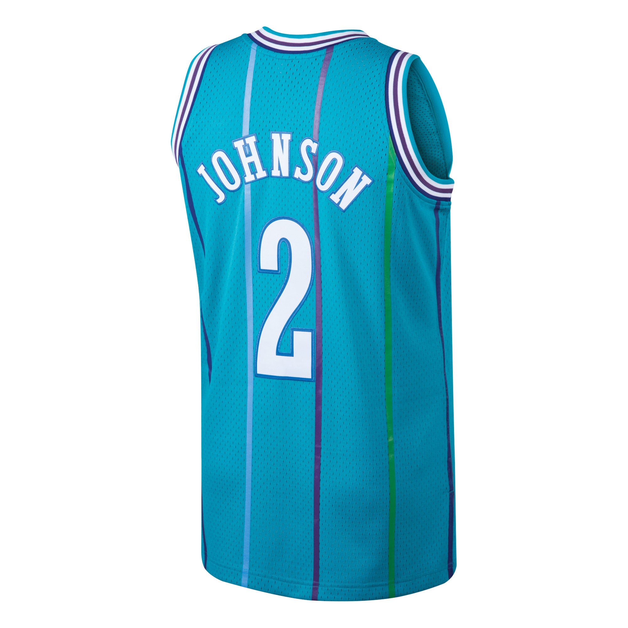 Larry Johnson Charlotte Hornets Mitchell & Ness 1992/93 Hardwood Classics Swingman Jersey Teal
