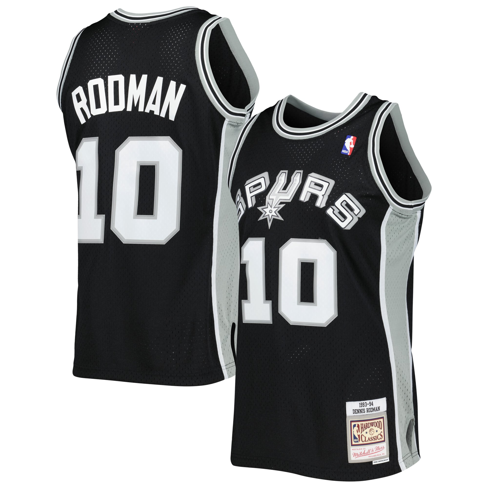 Dennis Rodman San Antonio Spurs Mitchell & Ness 1993/94 Hardwood Classics Swingman Jersey Black