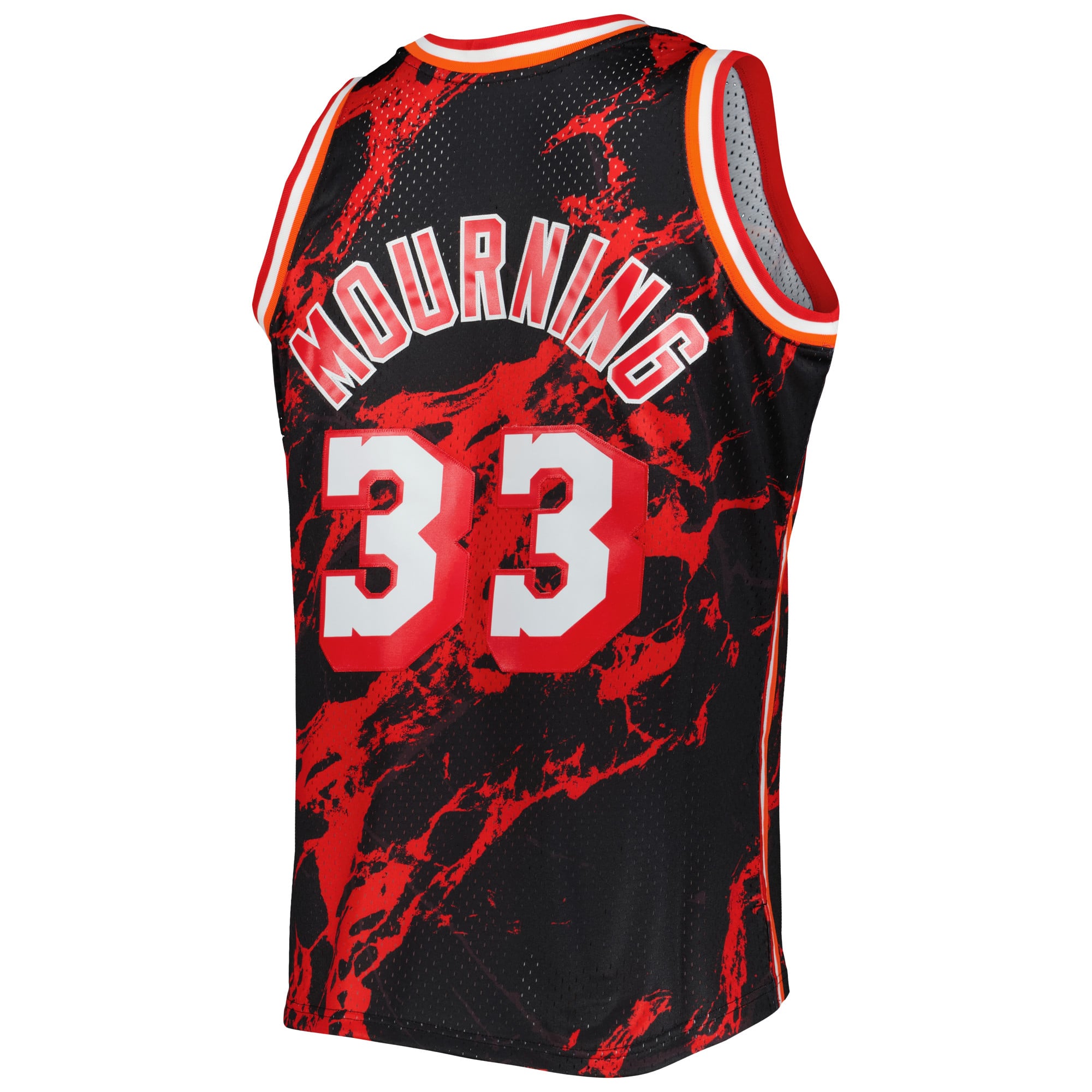 Alonzo Mourning Miami Heat Mitchell & Ness 1996/97 Hardwood Classics Marble Swingman Jersey Black