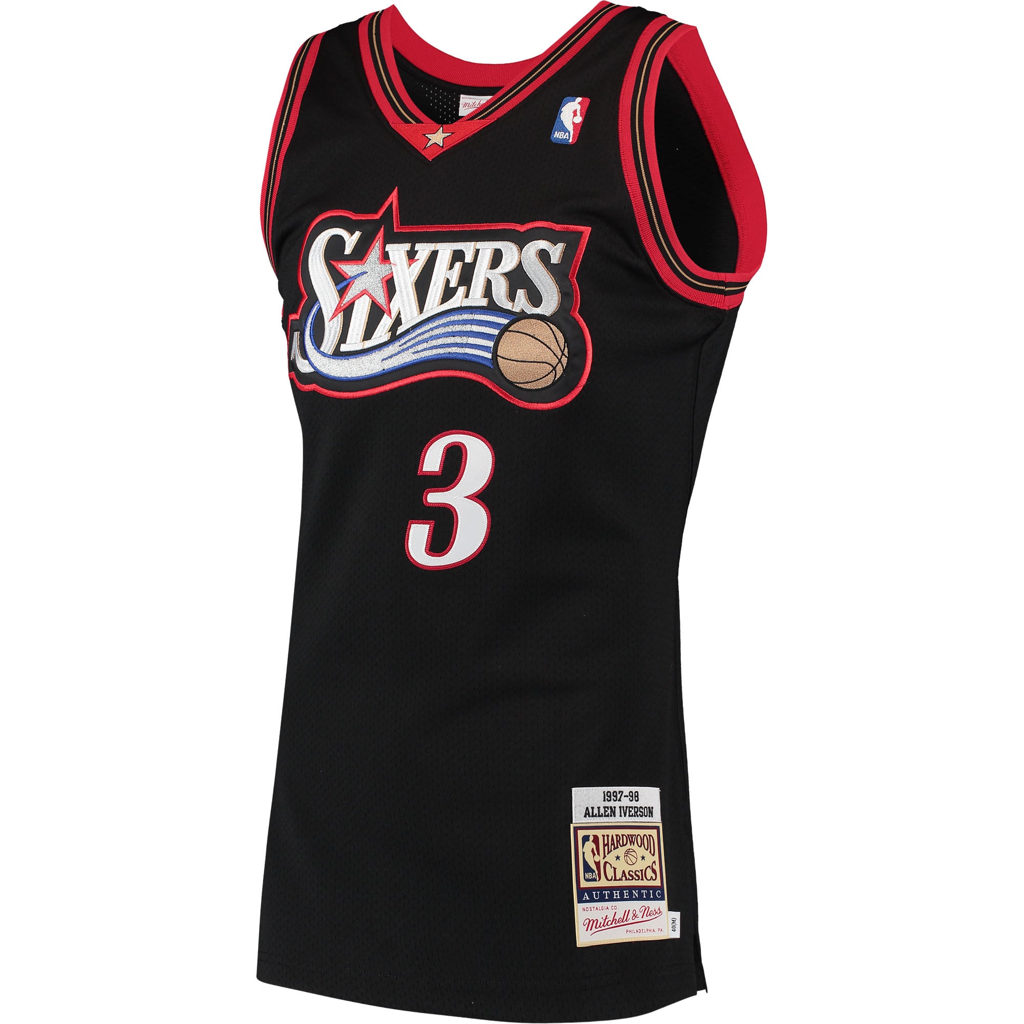 Allen Iverson Philadelphia 76ers Mitchell & Ness 1997/98 Hardwood Classics Style Jersey Black