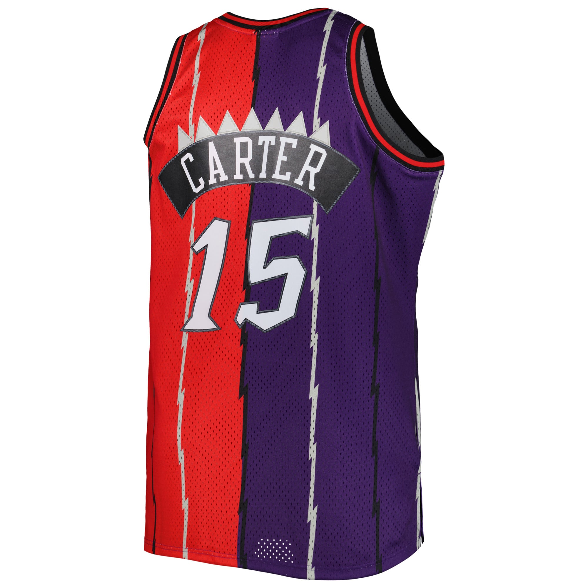 Vince Carter Toronto Raptors Mitchell & Ness Big & Tall Hardwood Classics 1998/99 Split Swingman Jersey Purple/Red
