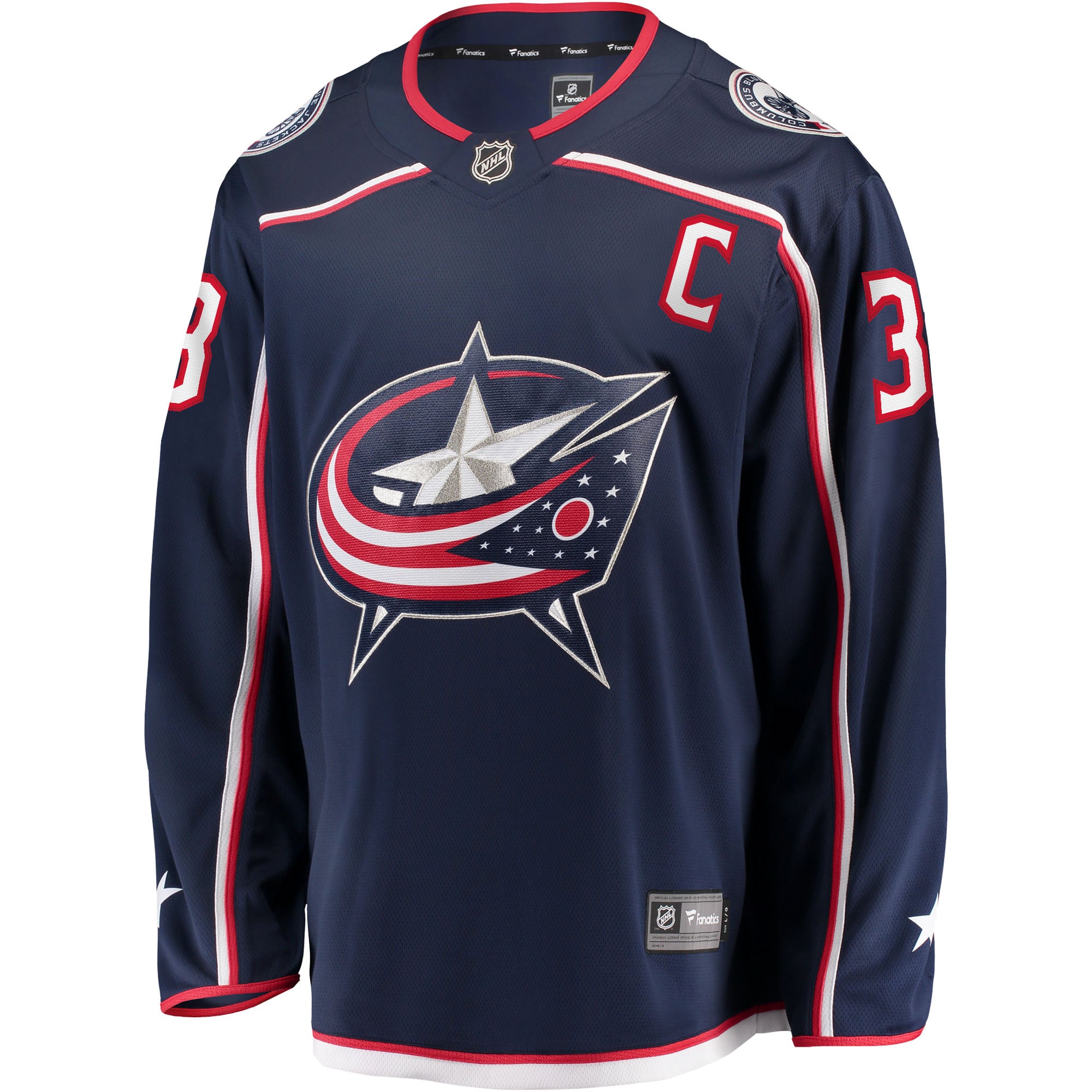 Boone Jenner Columbus Blue Jackets Home Captain Patch Breakaway Player Jersey Navy