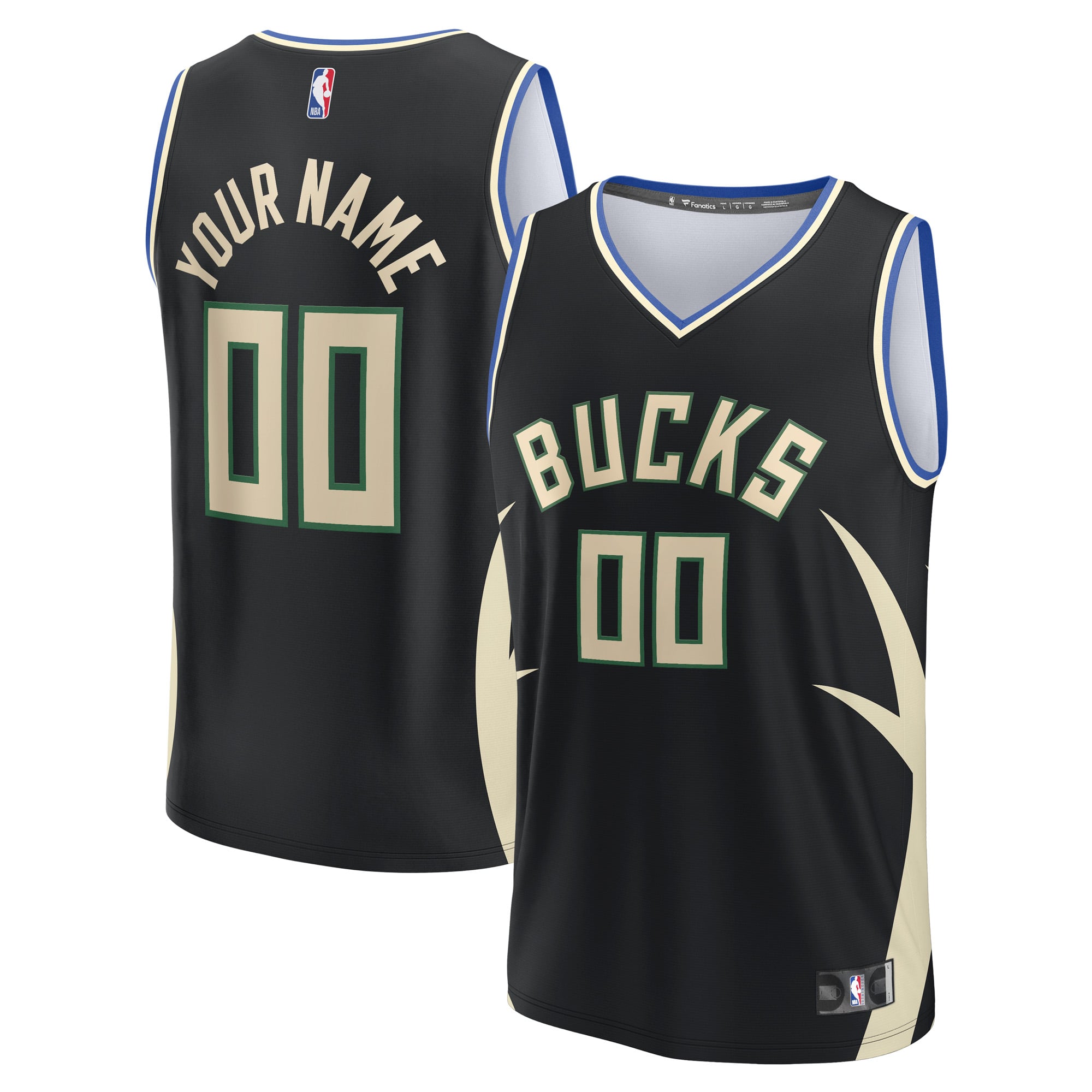 Milwaukee Bucks Custom Fast Break Jersey Statement Edition Black
