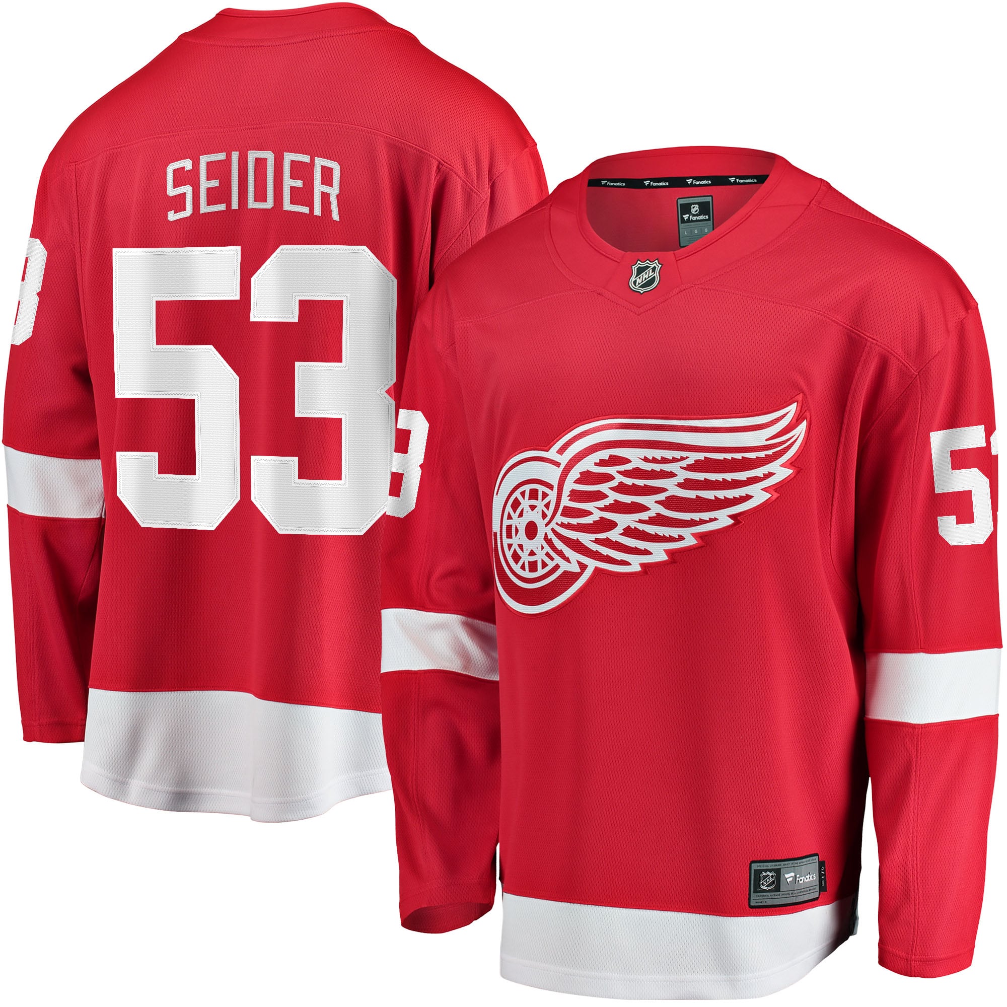 Moritz Seider Detroit Red Wings Home Breakaway Player Jersey Red