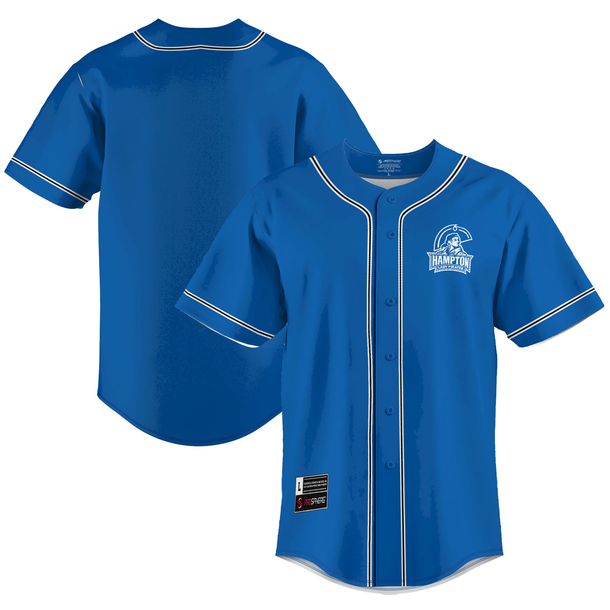 Hampton Pirates Lightweight Baseball Jersey Blue