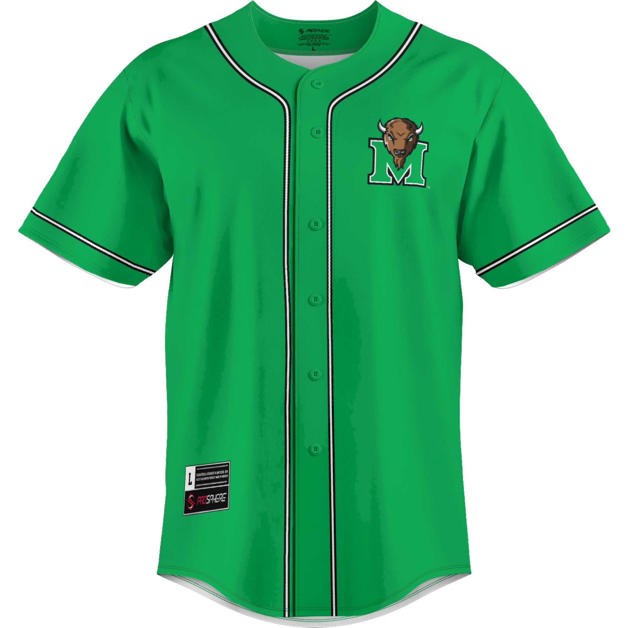 Marshall Thundering Herd Lightweight Baseball Jersey Green