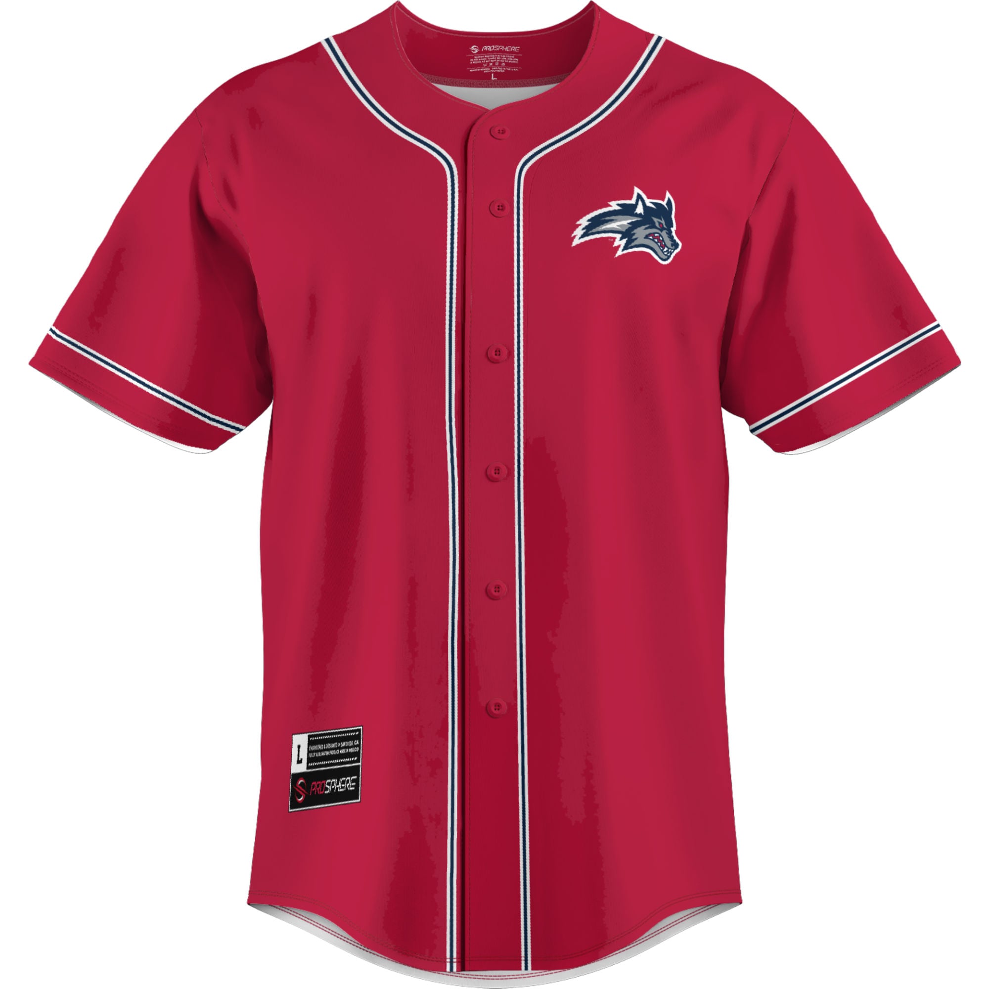 Stony Brook Seawolves Lightweight Baseball Jersey Red