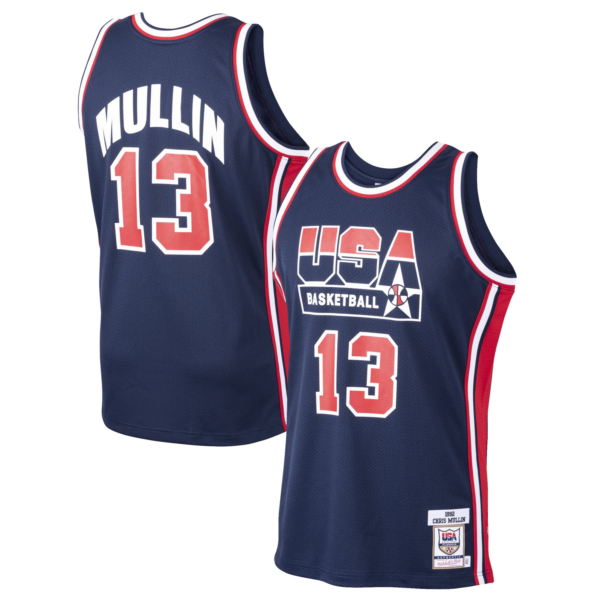 Chris Mullin USA Basketball Mitchell & Ness 1992 Dream Team Style Jersey Navy