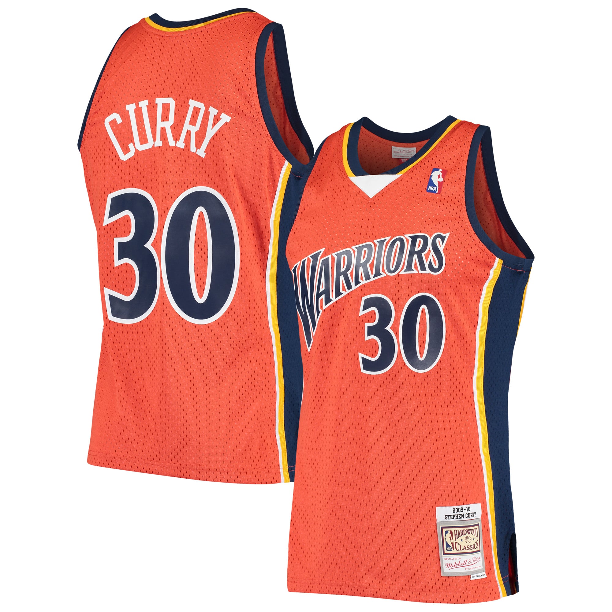 Stephen Curry Golden State Warriors Mitchell & Ness Hardwood Classics Swingman Jersey Orange