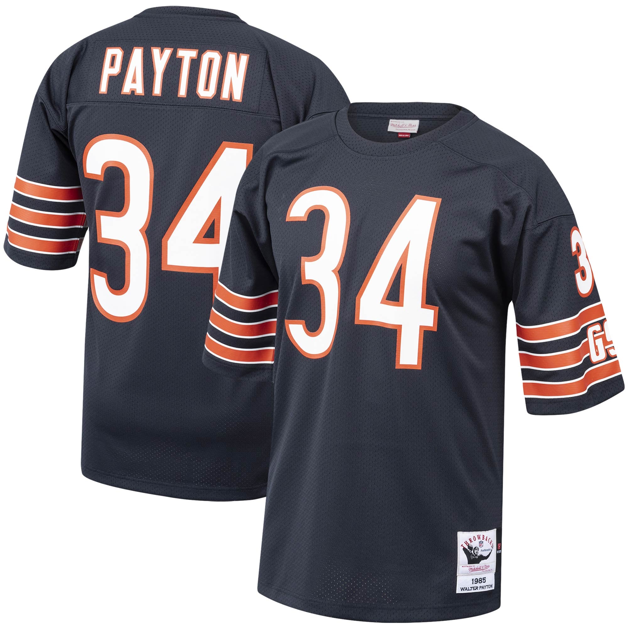 Walter Payton Chicago Bears 1985 Mitchell & Ness Style Throwback Retired Player Jersey Navy