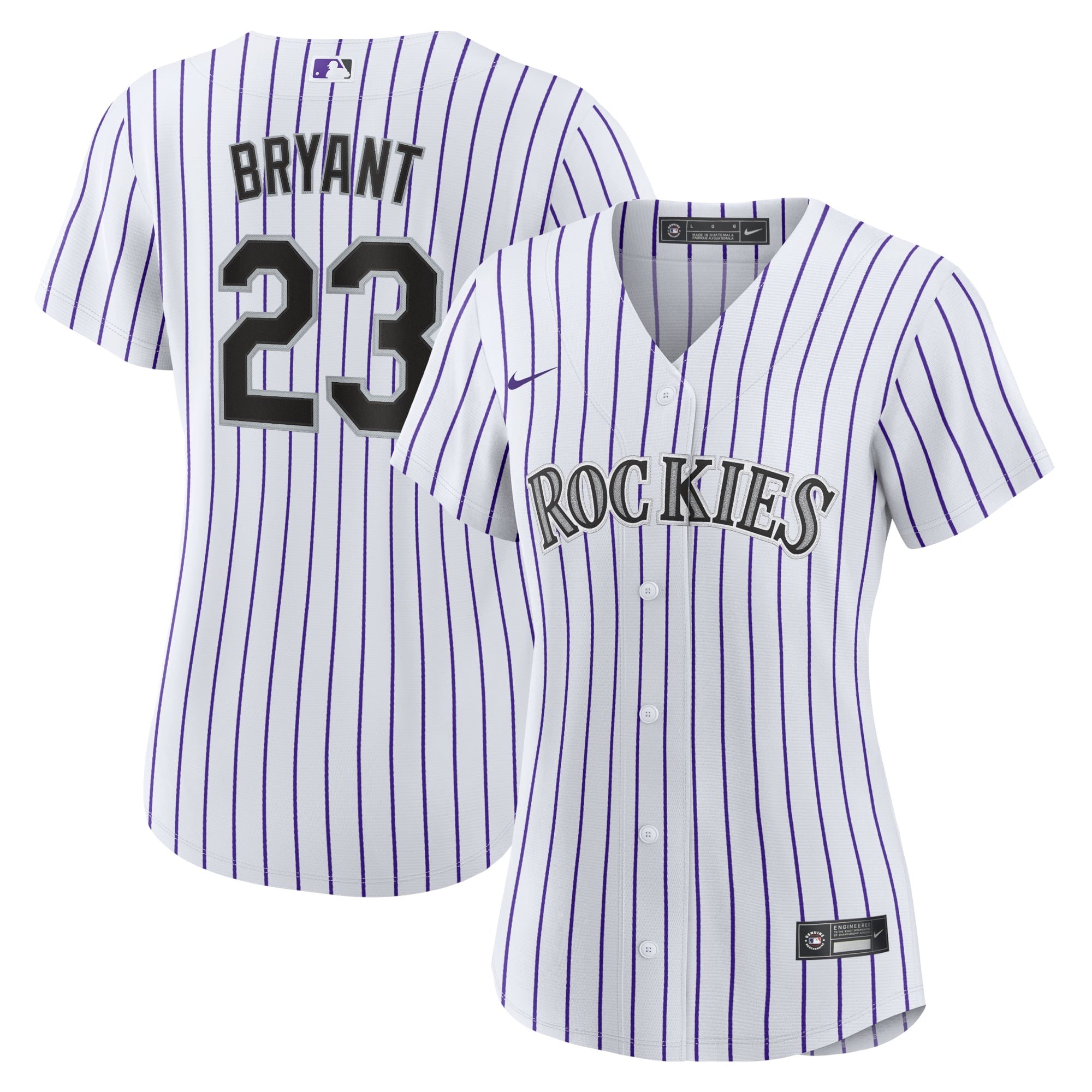 Kris Bryant Colorado Rockies Women's Replica Player Jersey White/Purple