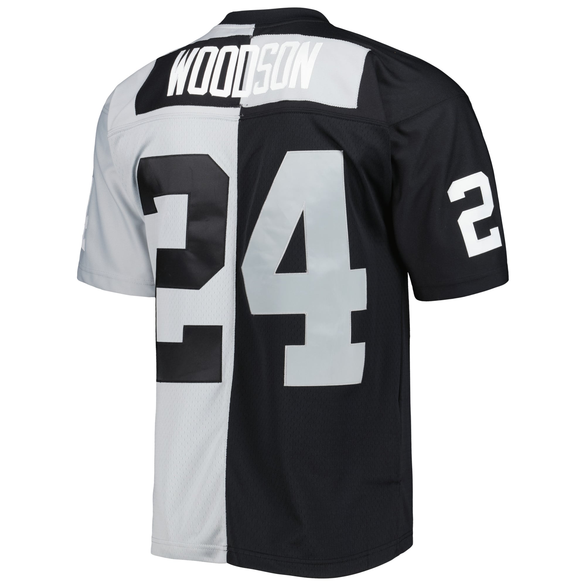 Charles Woodson Las Vegas Raiders Mitchell & Ness 1998 Split Legacy Replica Jersey Black/Silver