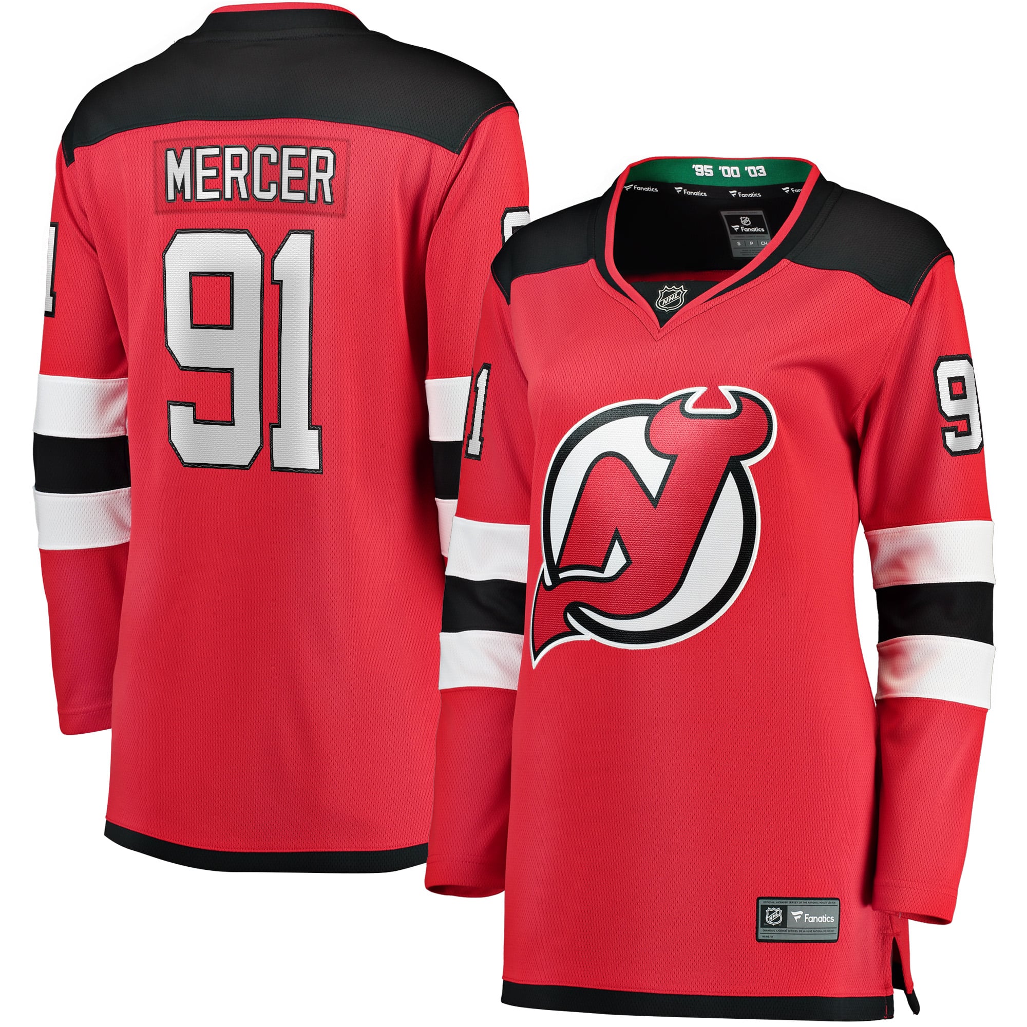 Dawson Mercer New Jersey Devils Women's Home Breakaway Jersey Red