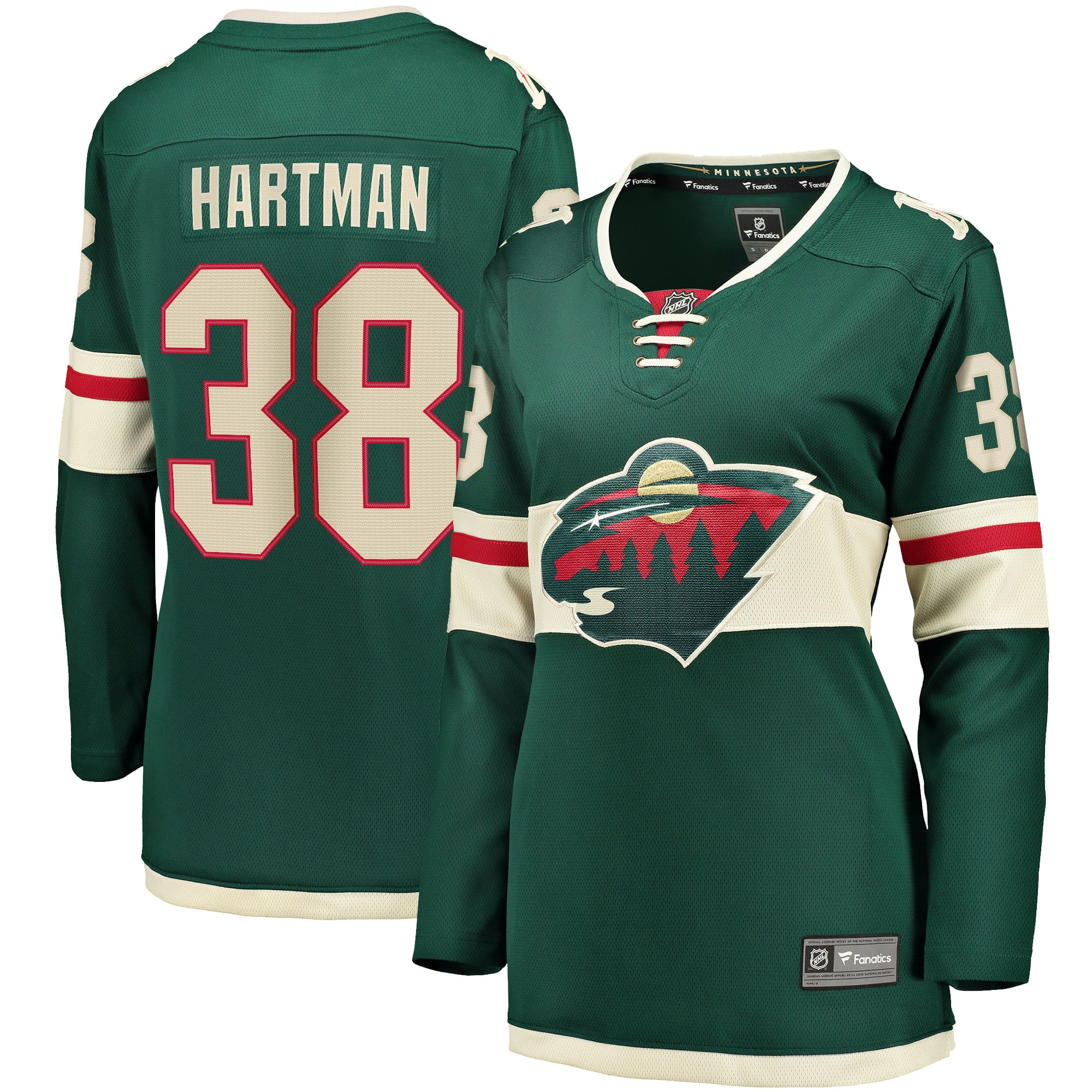 Ryan Hartman Minnesota Wild Women's Home Breakaway Player Jersey Green