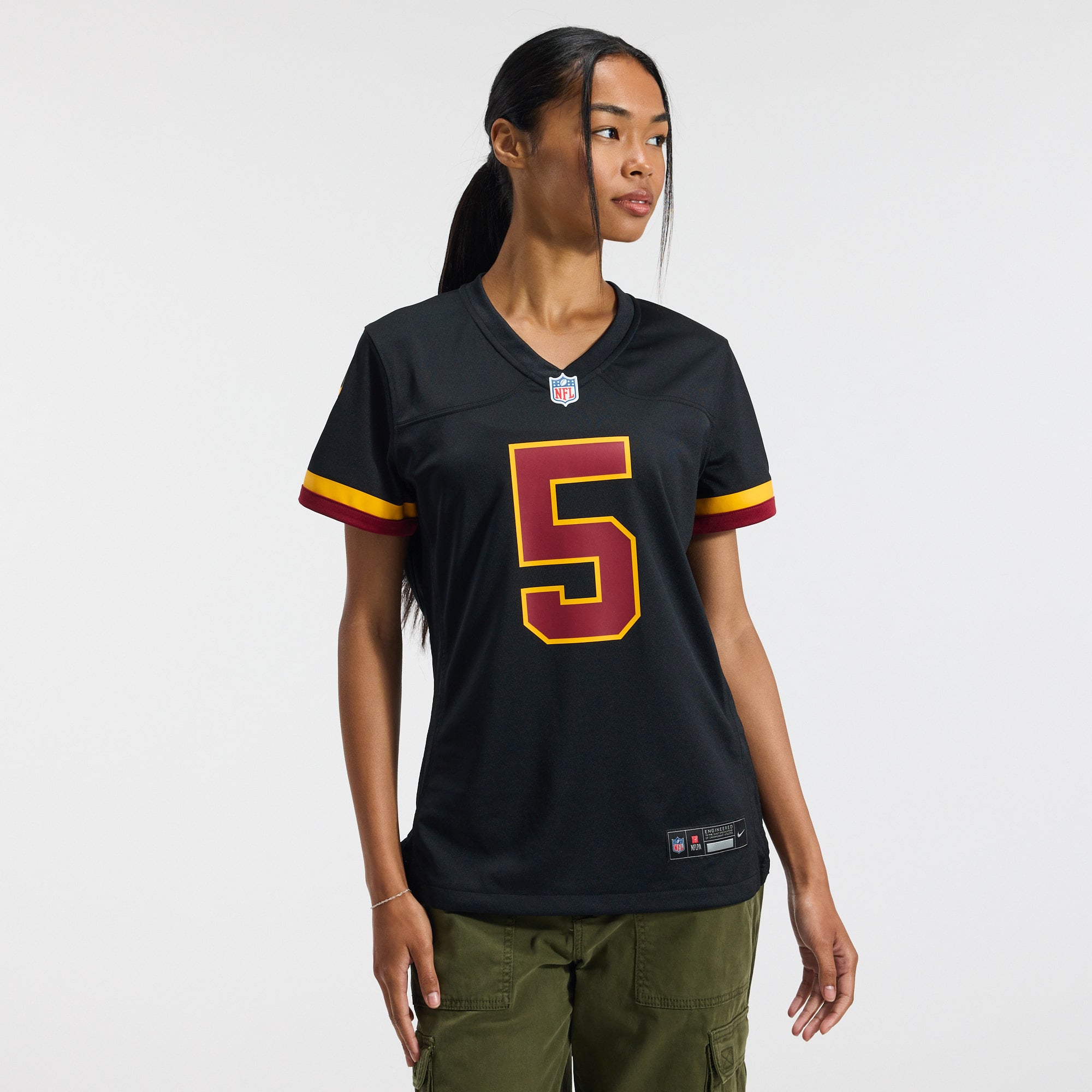 Jayden Daniels Washington Commanders Women's Hail Raiser Alternate Game Jersey Black