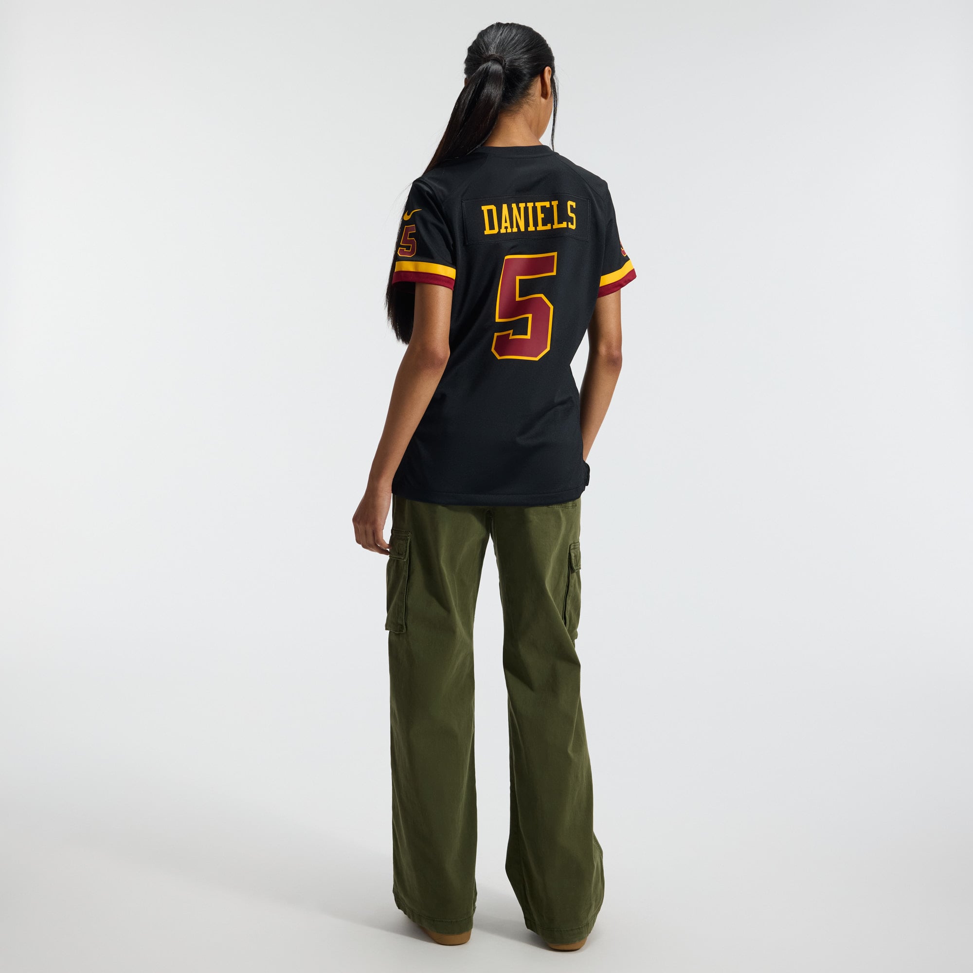 Jayden Daniels Washington Commanders Women's Hail Raiser Alternate Game Jersey Black