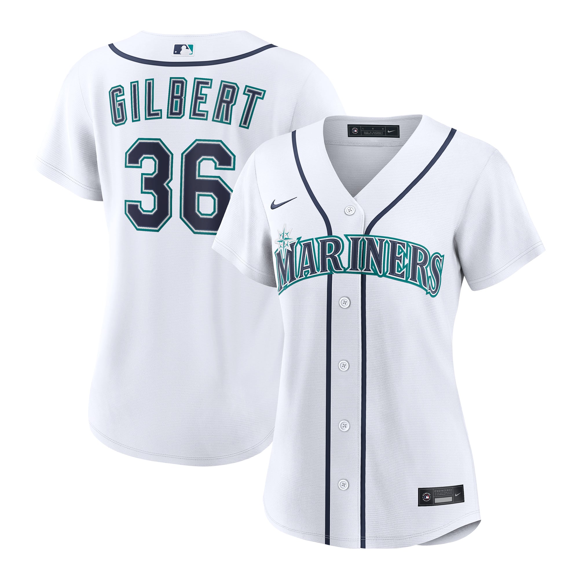 Logan Gilbert Seattle Mariners Women's Home Replica Jersey White
