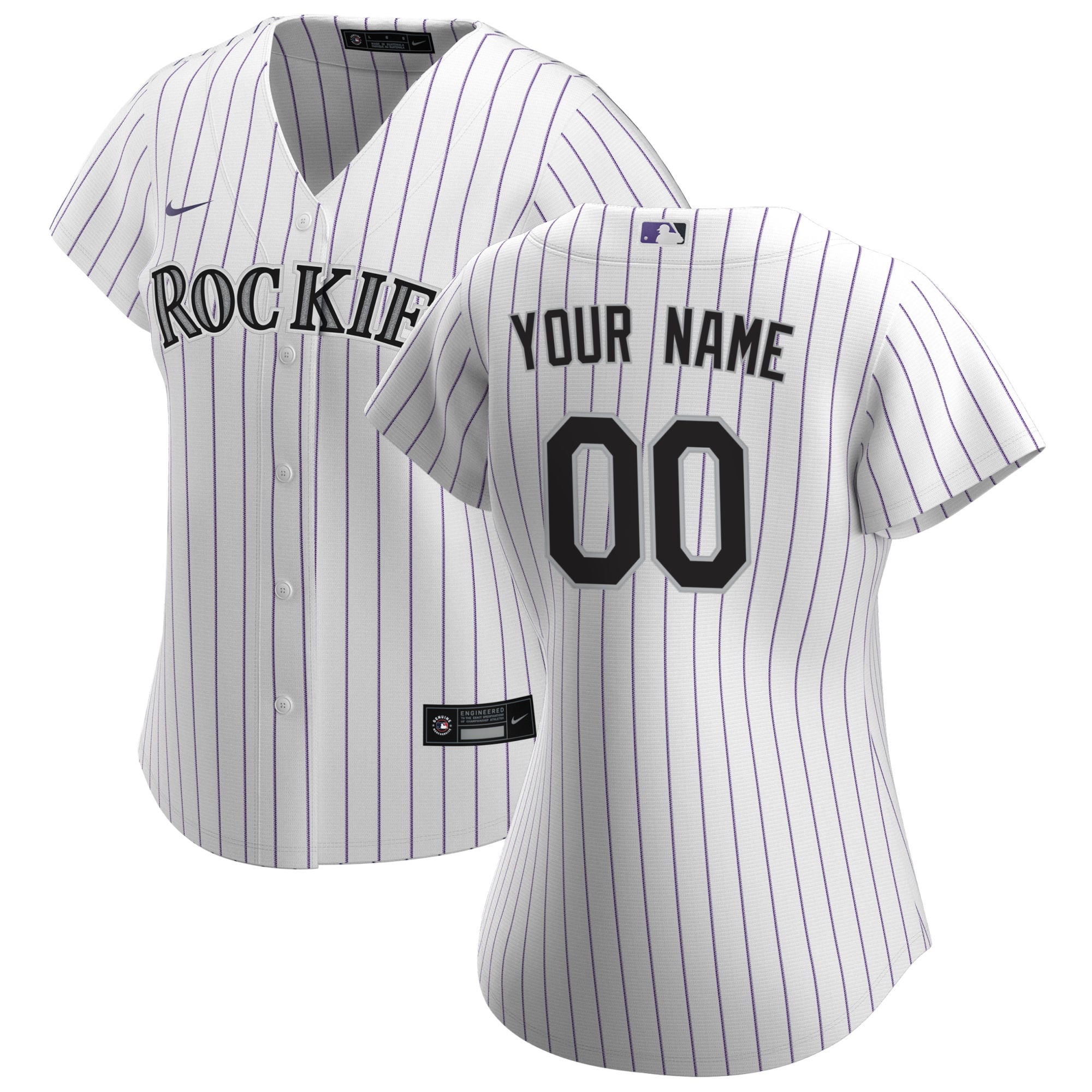 Colorado Rockies Women's Home Replica Custom Jersey White
