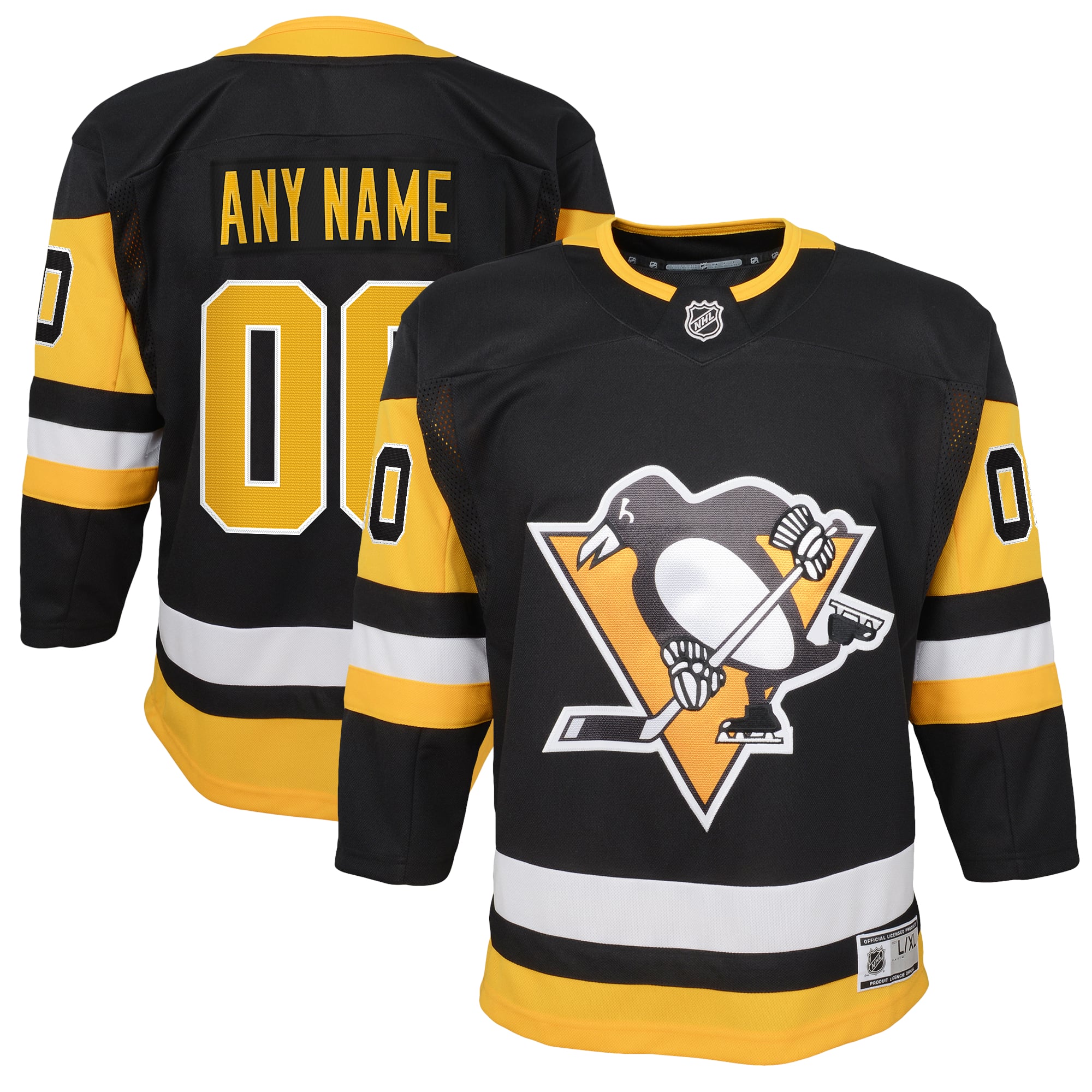 Pittsburgh Penguins Youth Home Premier Custom Jersey Black