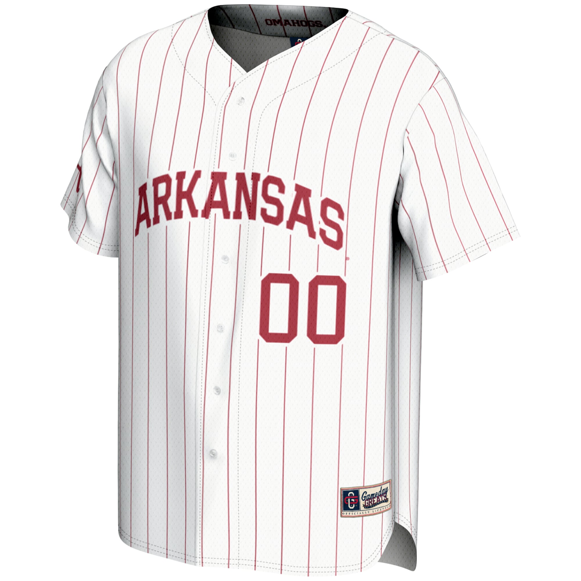 Arkansas Razorbacks Youth NIL Pick A Player Lightweight Baseball Jersey White