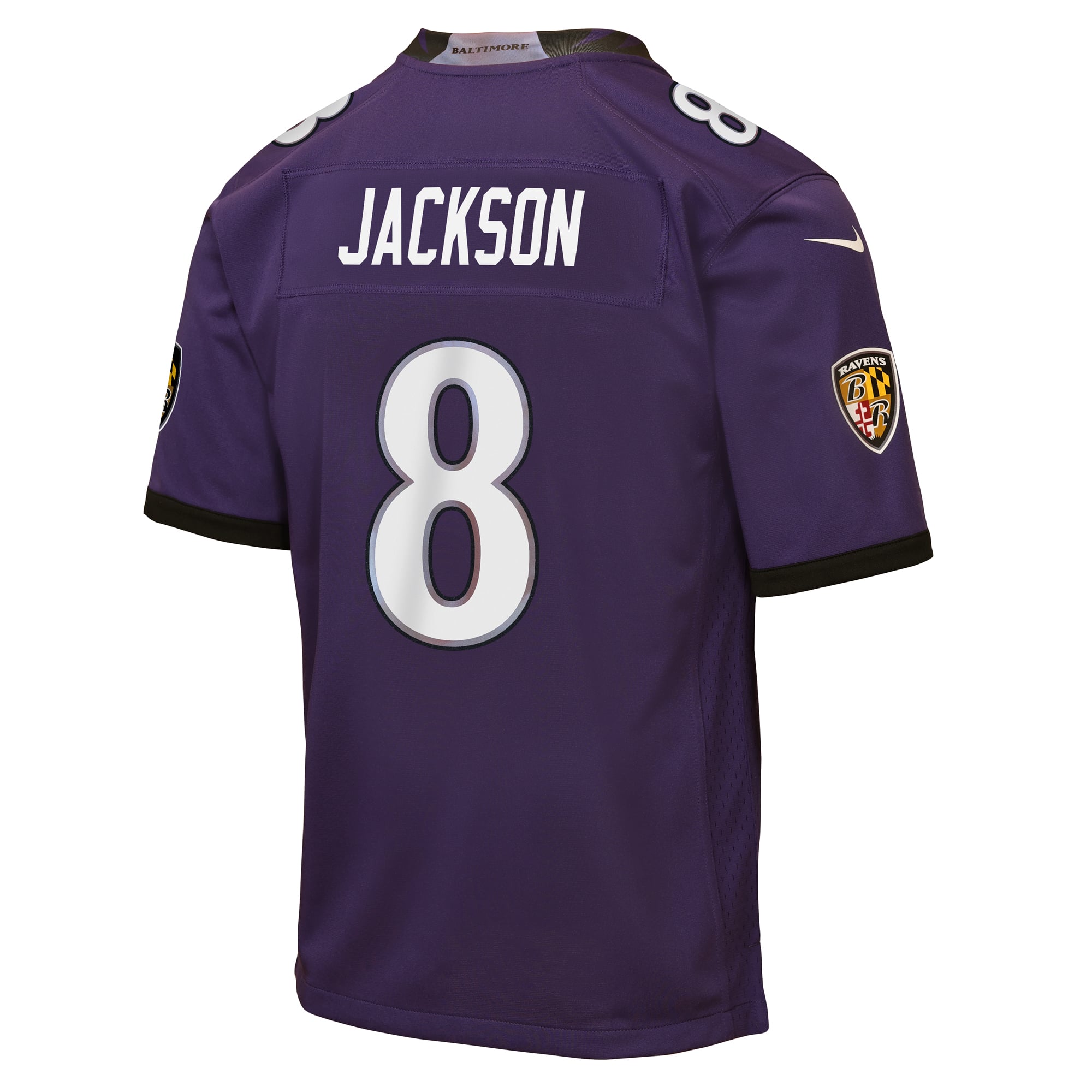 Lamar Jackson Baltimore Ravens Youth Team Game Jersey Purple