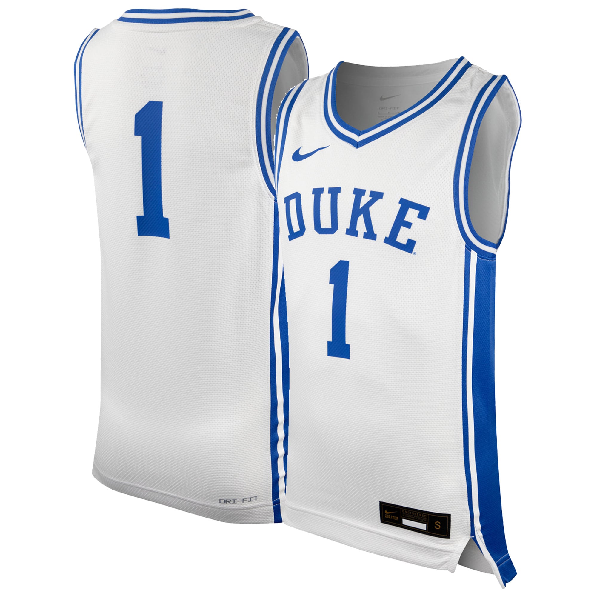 1 Duke Blue Devils Youth Icon Replica Basketball Jersey White