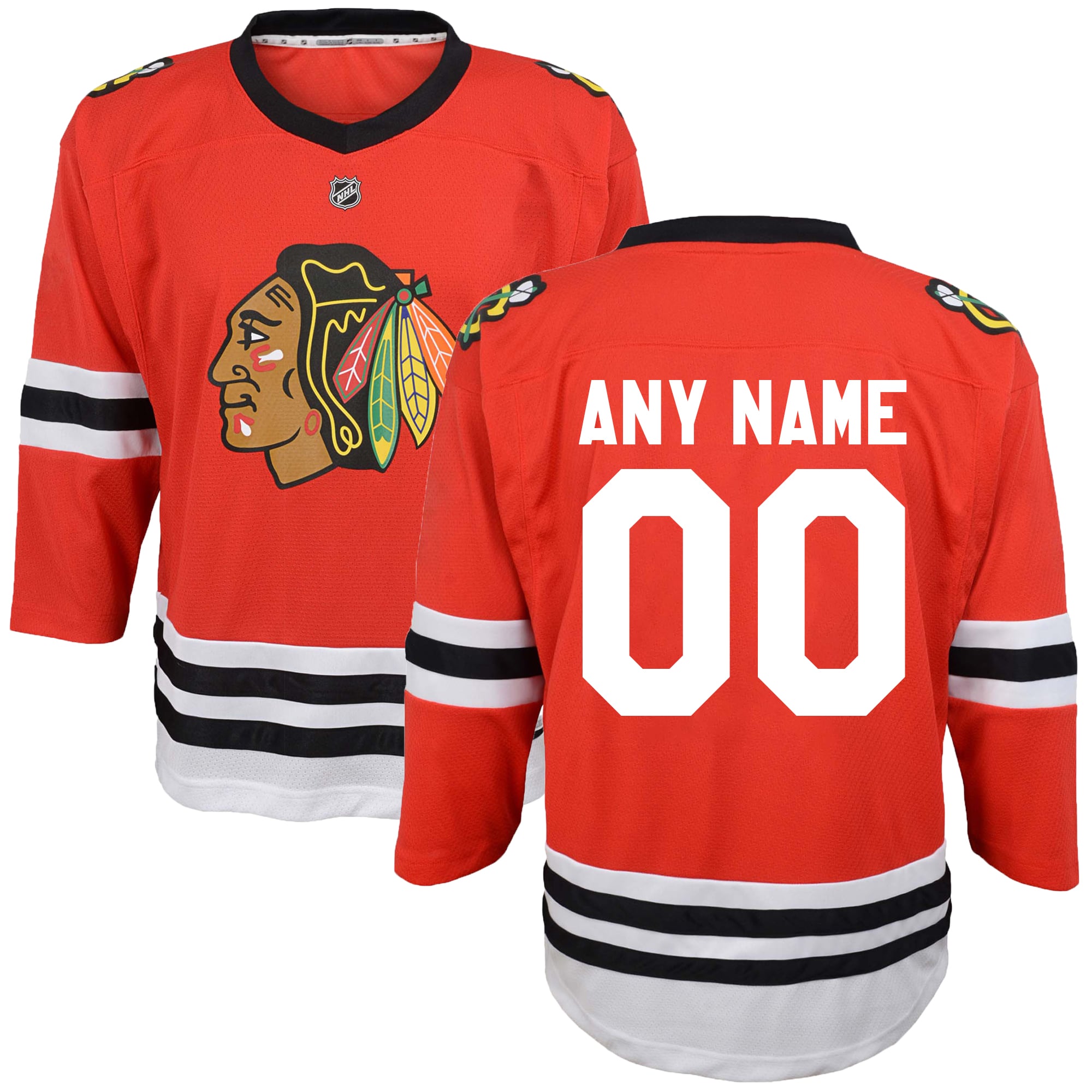Chicago Blackhawks Youth Replica Custom Jersey Red