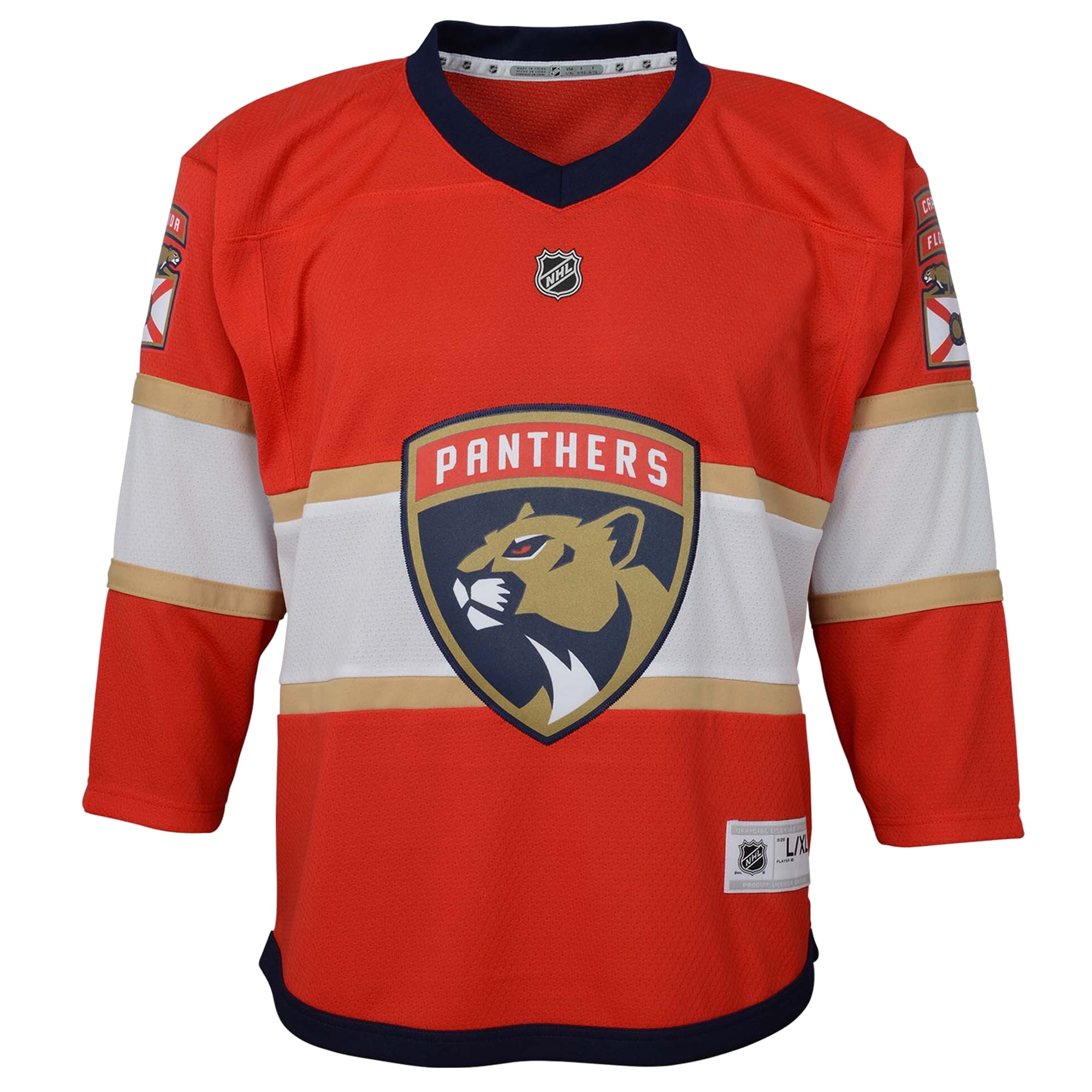Florida Panthers Youth Home Replica Custom Jersey Red