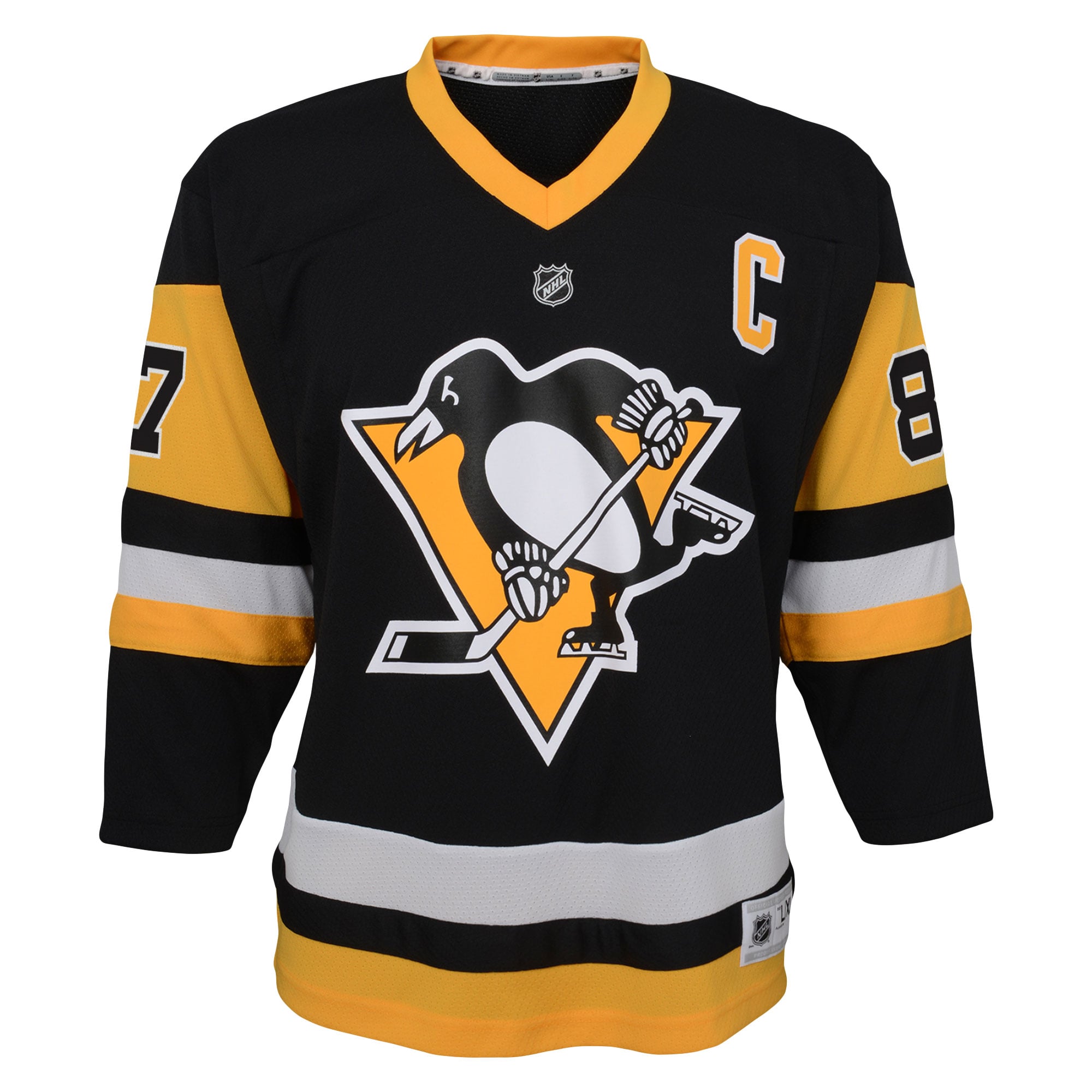 Sidney Crosby Pittsburgh Penguins Youth Captain Patch Home Replica Player Jersey Black