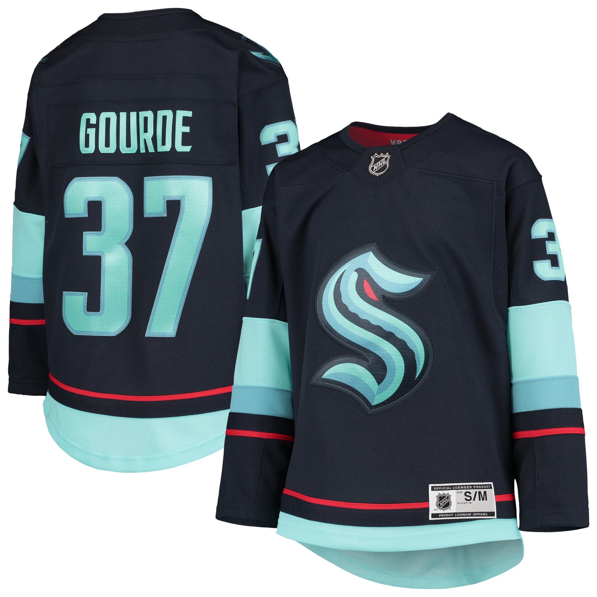 Yanni Gourde Seattle Kraken Youth Home Premier Player Jersey Deep Sea Blue