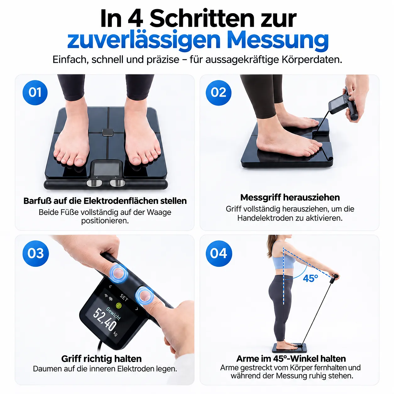 Vakoda FitScan Smarte Körperanalysewaage mit 8 Elektroden