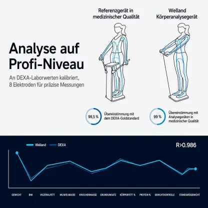 Vakoda FitScan Smarte Körperanalysewaage mit 8 Elektroden