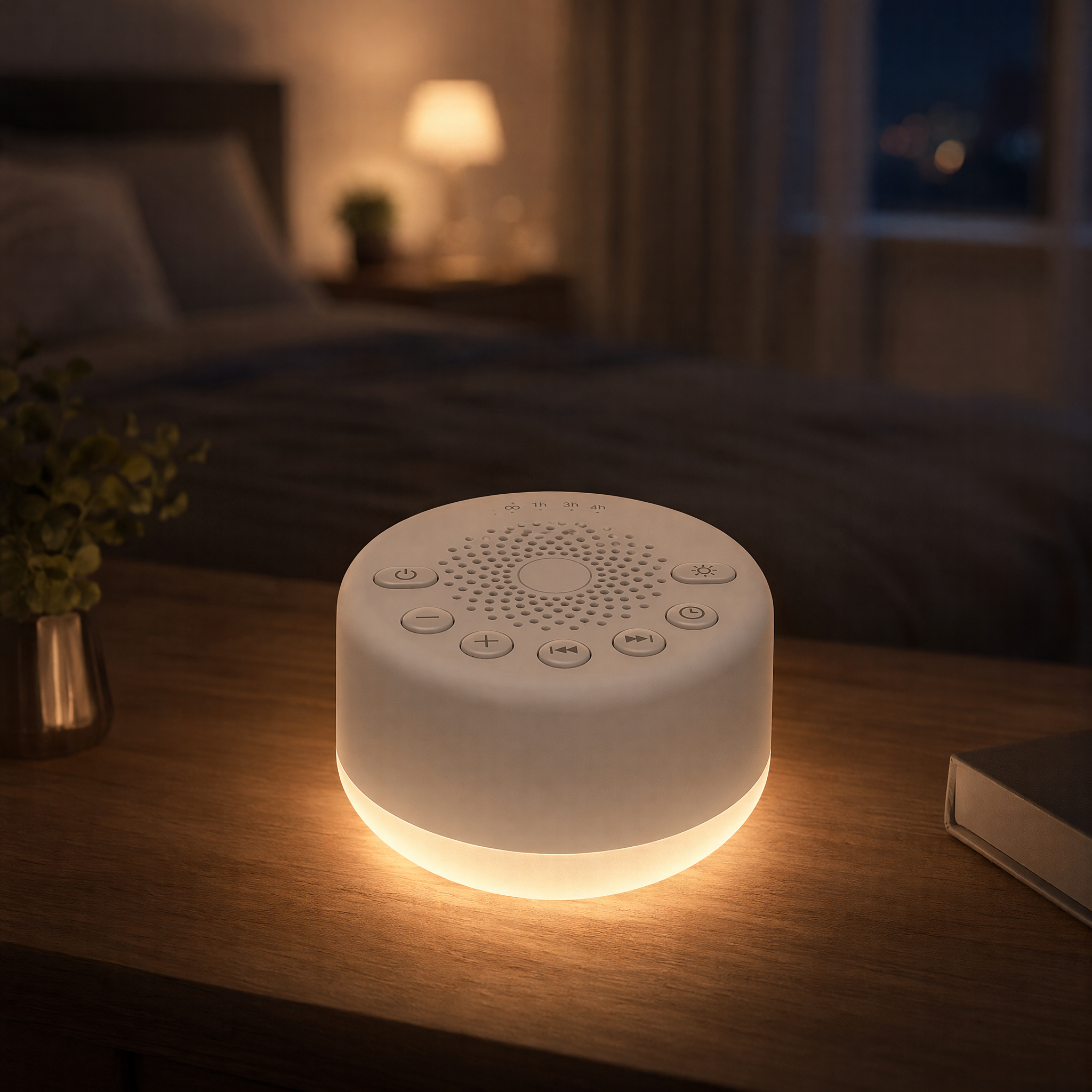 White Noise Machine for Better Sleep, 24 Soothing Sounds with Soft Night Light, 4 Timer Settings & Memory Function, Designed for Babies, Kids and Adults to Create a Calm and Relaxing Sleep Environment