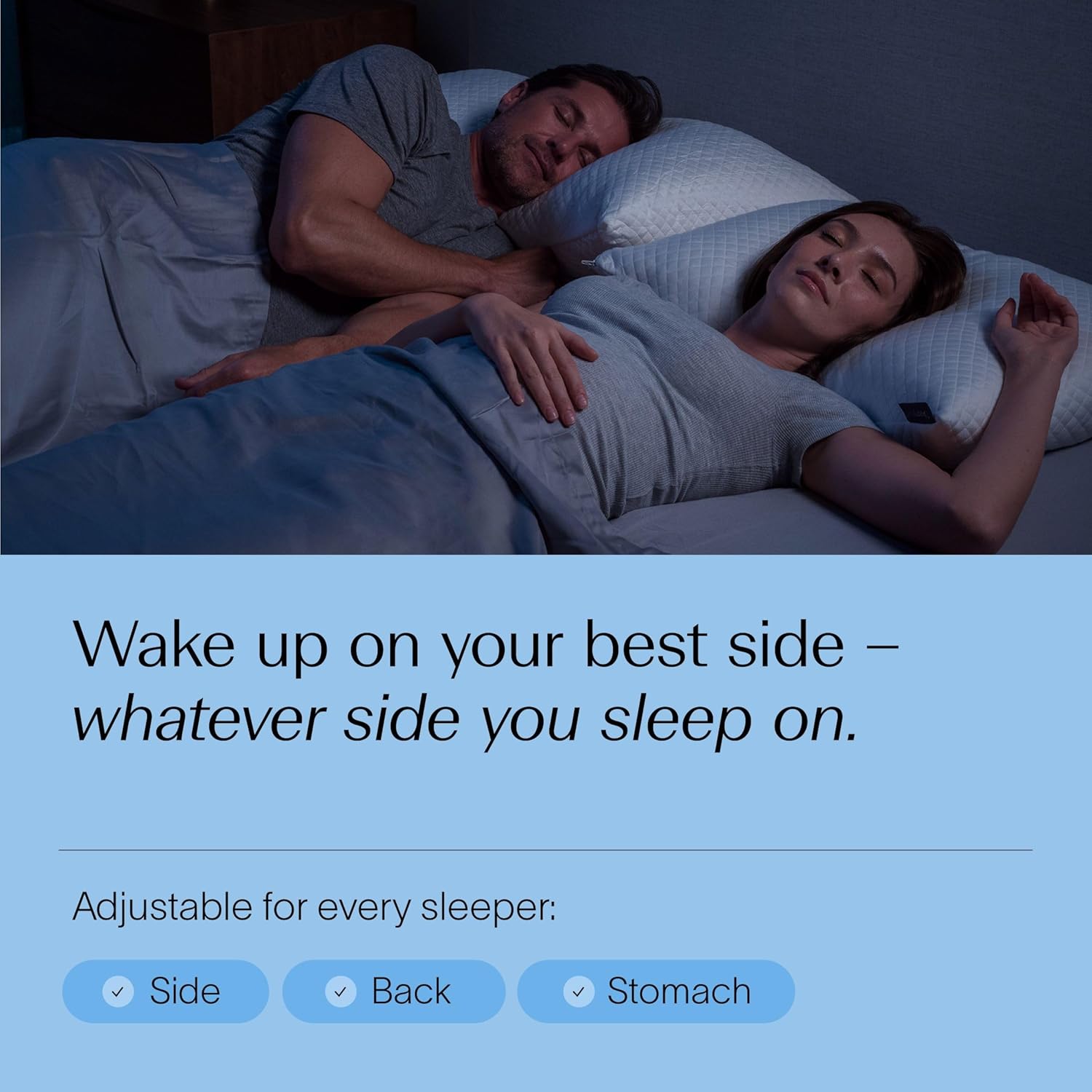 Shredded Memory Foam Pillow with Bamboo Fiber Cover, Slow Rebound Comfort Pillow for Better Sleep & Neck Support