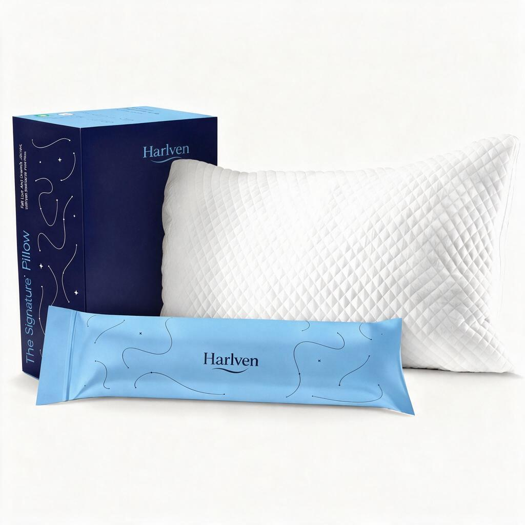 Cooling Memory Foam Pillow for Neck Support, Ergonomic Slow Rebound Pillow with Soft Cotton Cover, Medium Support Pillow for Side and Back Sleepers