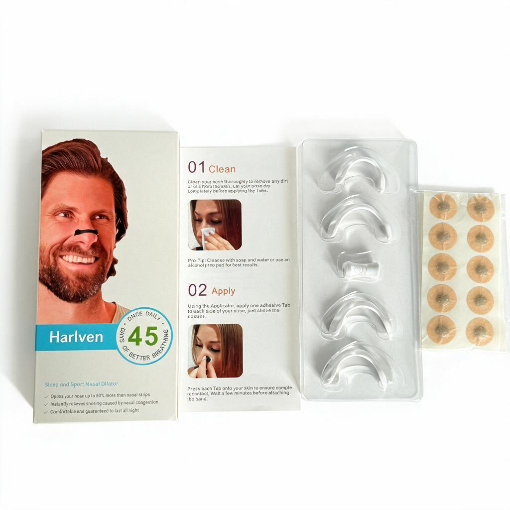 Harlven Magnetic Nasal Expander – Soft Nasal Breathing Aid for Sleep, Relaxation & Comfortable Nighttime Breathing - White - Round(45 Pairs) - image 1