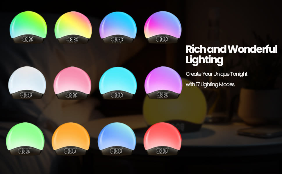 Harlven Sunrise Wake-Up Light with White Noise Machine – Natural Light Alarm Clock for Better Sleep & Gentle Morning Wake Up - image 8