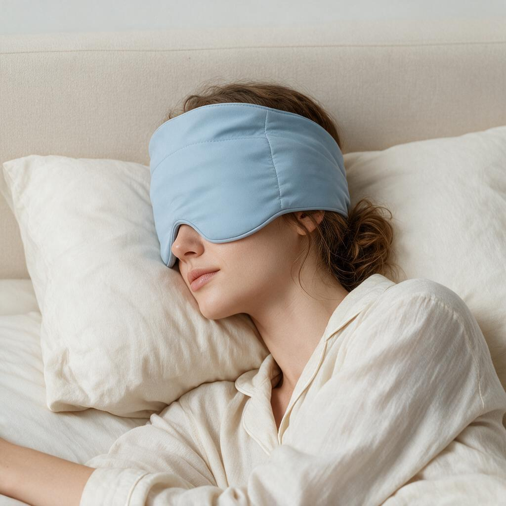 Harlven Weighted Blackout Sleep Mask – Gentle Pressure, No Marks & No Ear Pressure for Comfortable Sleep