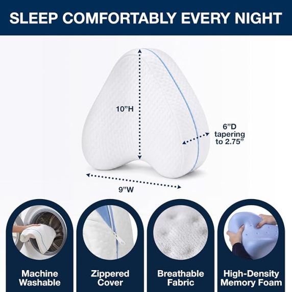 Knee pillow size washable cover breathable fabric memory foam