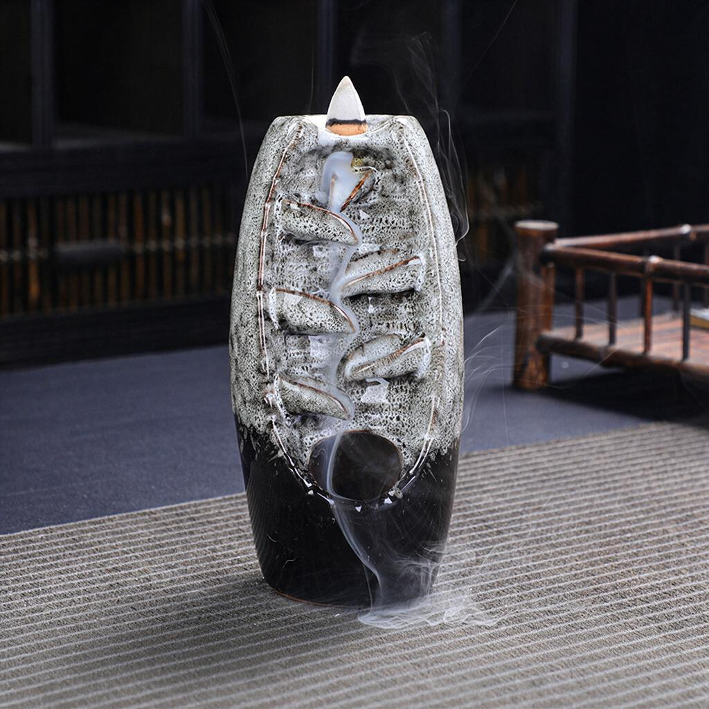 Harlven Ceramic Backflow Incense Burner – Elegant Meditation Aroma Holder for Aromatherapy, Relaxation & Mindful Home Decor - White - image 3